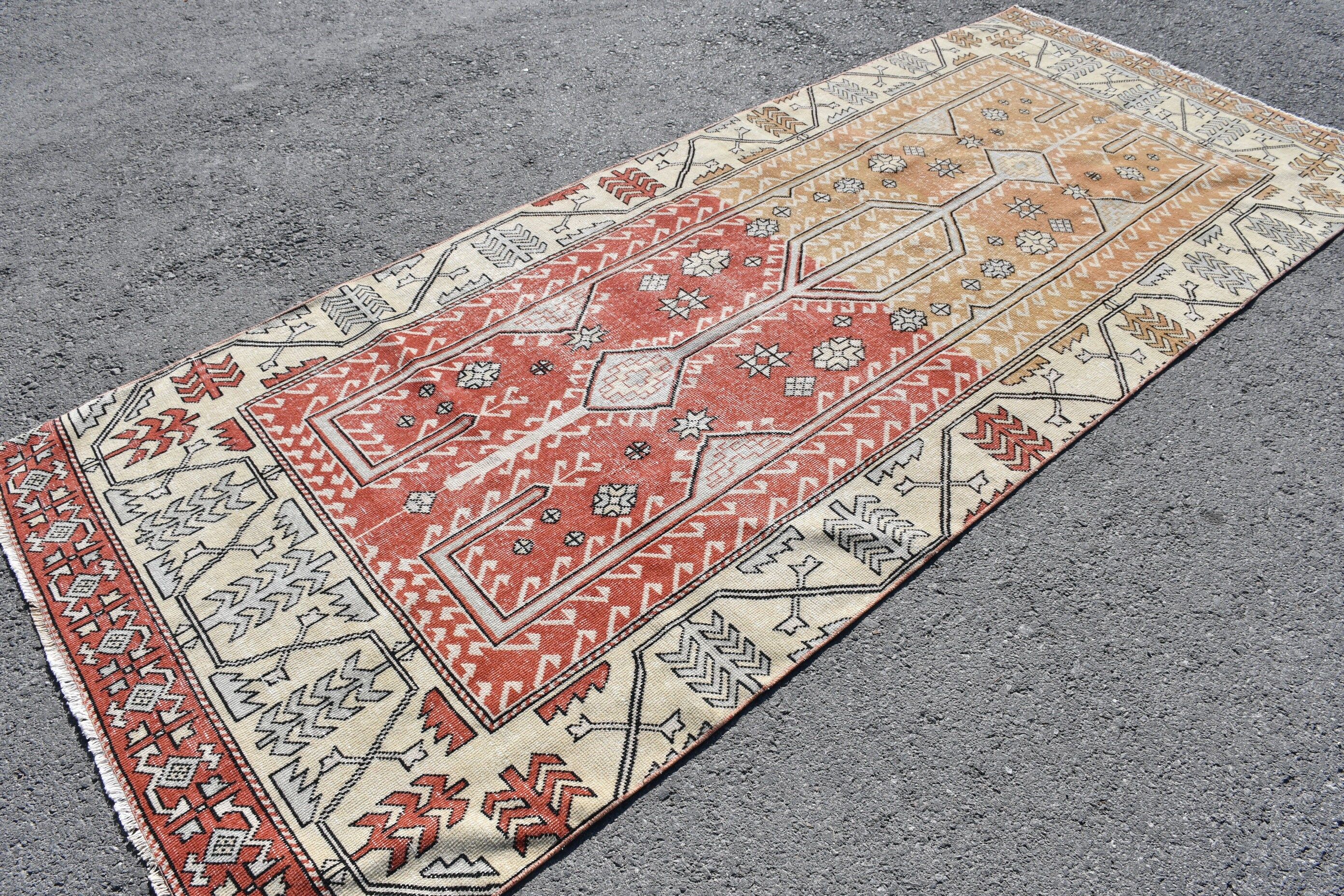 Living Room Rugs, Rugs for Dining Room, Kitchen Rug, 4.1x10.1 ft Large Rug, Vintage Rug, Turkish Rugs, Oushak Rug, Bedroom Rug, Natural Rug