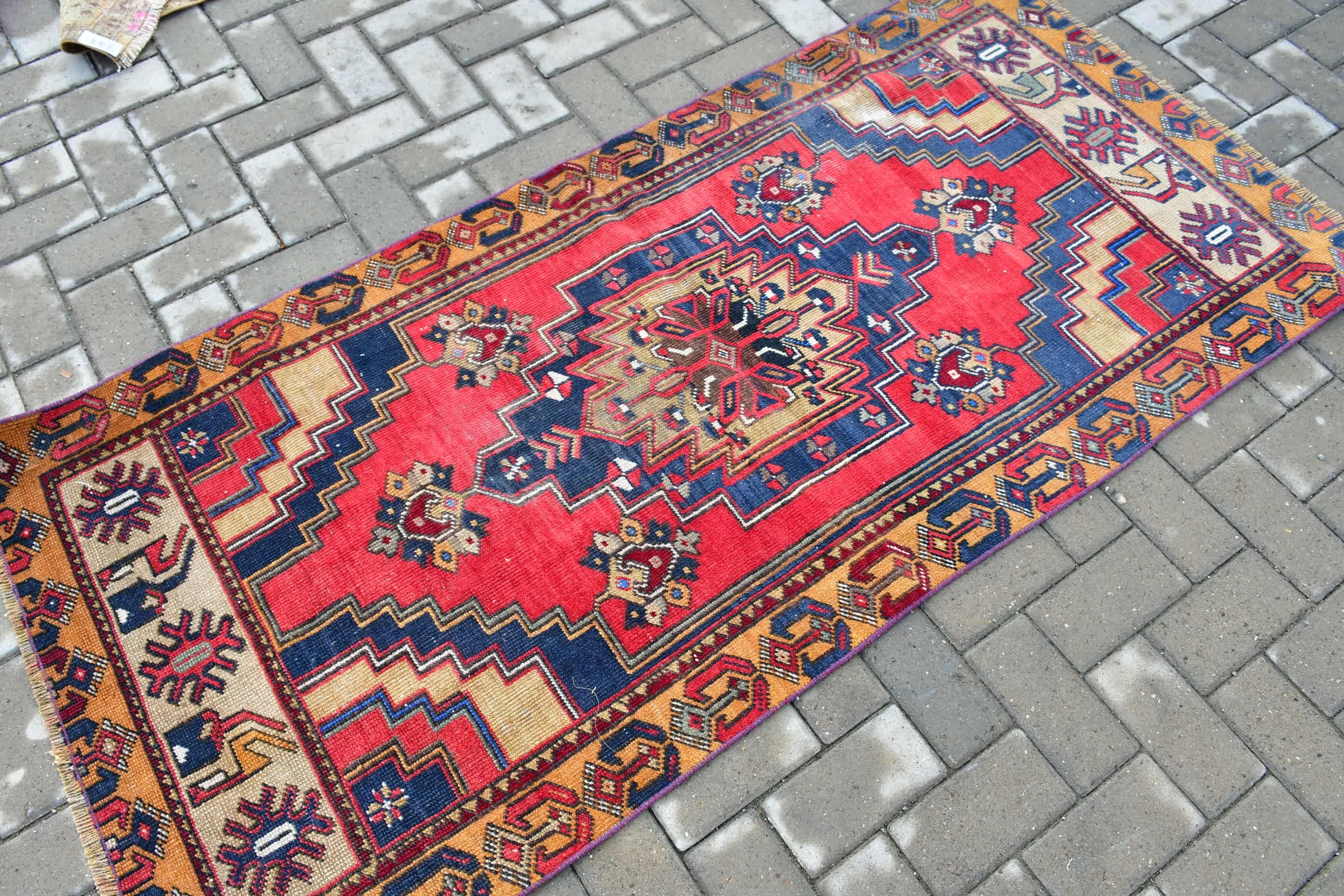 Kitchen Rugs, Nursery Rug, Wool Rug, Red Oushak Rug, Turkish Rug, Rugs for Entry, 2.9x6.1 ft Accent Rugs, Vintage Rug