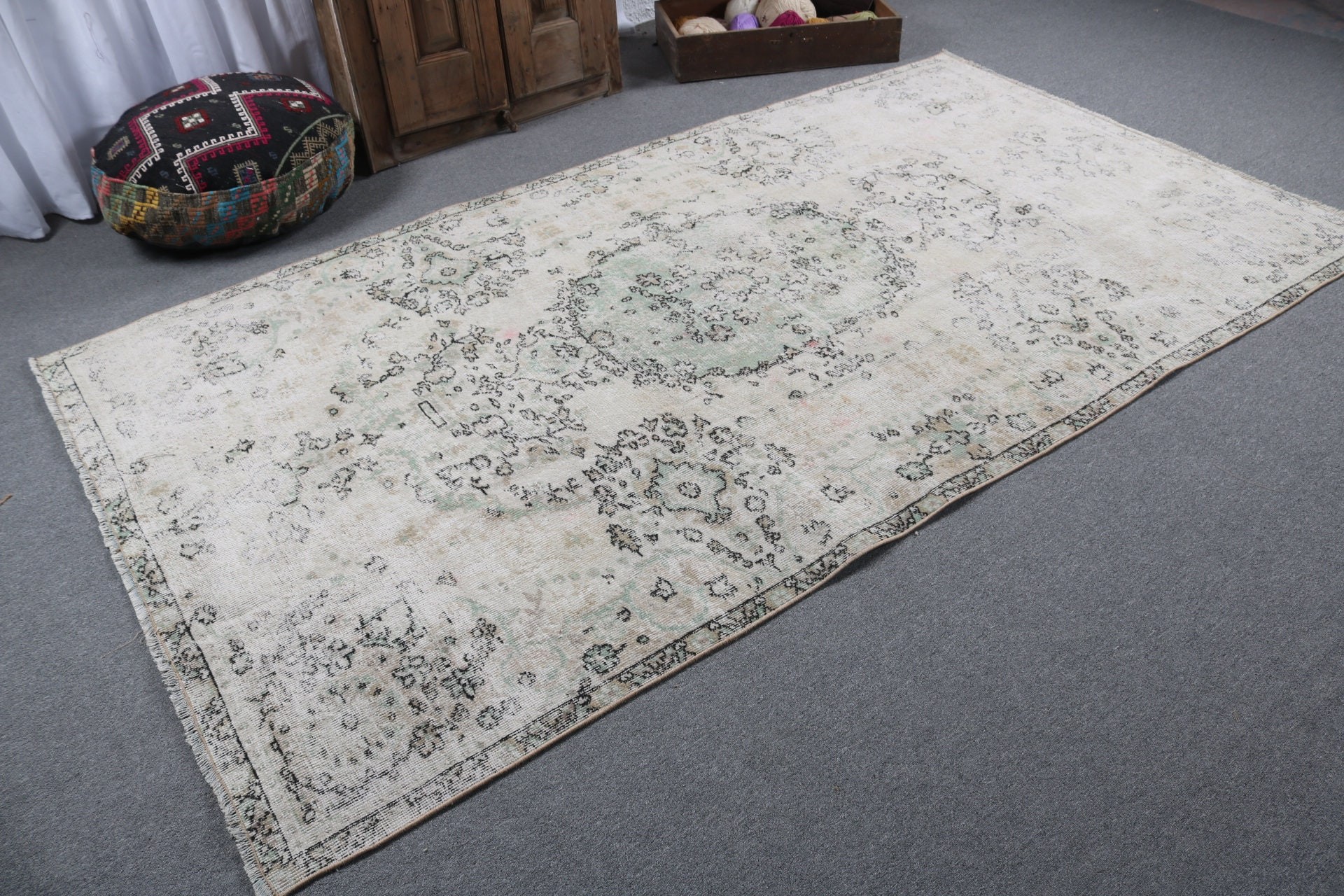 Kitchen Rugs, Bedroom Rugs, Large Vintage Rug, Anatolian Rugs, Vintage Rugs, Beige Flatweave Rug, Turkish Rug, 5.2x9.2 ft Large Rugs