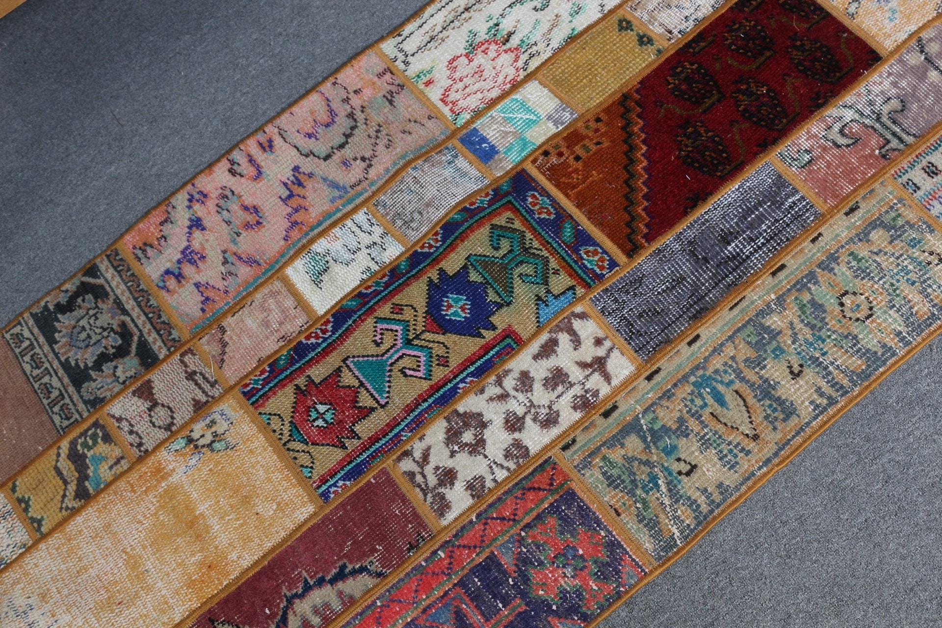 Koridor Halıları, Mavi Oryantal Halılar, Oushak Halı, Havalı Halı, Türk Halısı, Vintage Halı, 2,6x6,8 ft Koşucu Halısı, Merdiven Halısı, Koridor Halısı