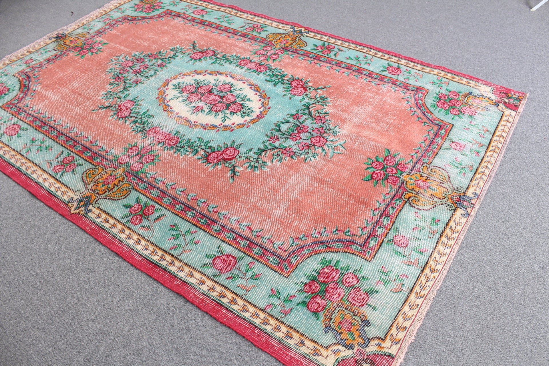 5.5x8.2 ft Large Rugs, Dining Room Rug, Boho Rug, Turkish Rug, Floor Rugs, Oriental Rug, Living Room Rug, Purple Bedroom Rugs, Vintage Rug