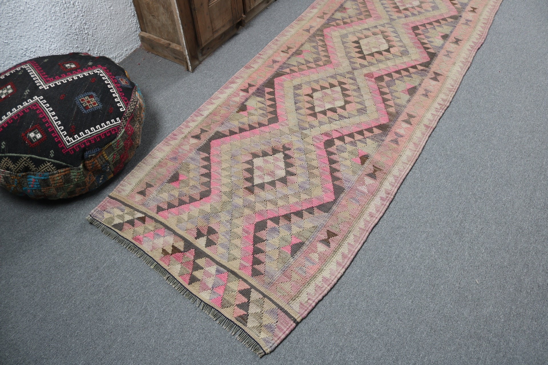 Uzun Yolluk Halısı, Yeşil Soğuk Halılar, Oushak Halısı, 3x9.8 ft Koşucu Halısı, Düz Dokuma Halısı, Beni Ourain Koşucu Halısı, Vintage Halı, Türk Halısı