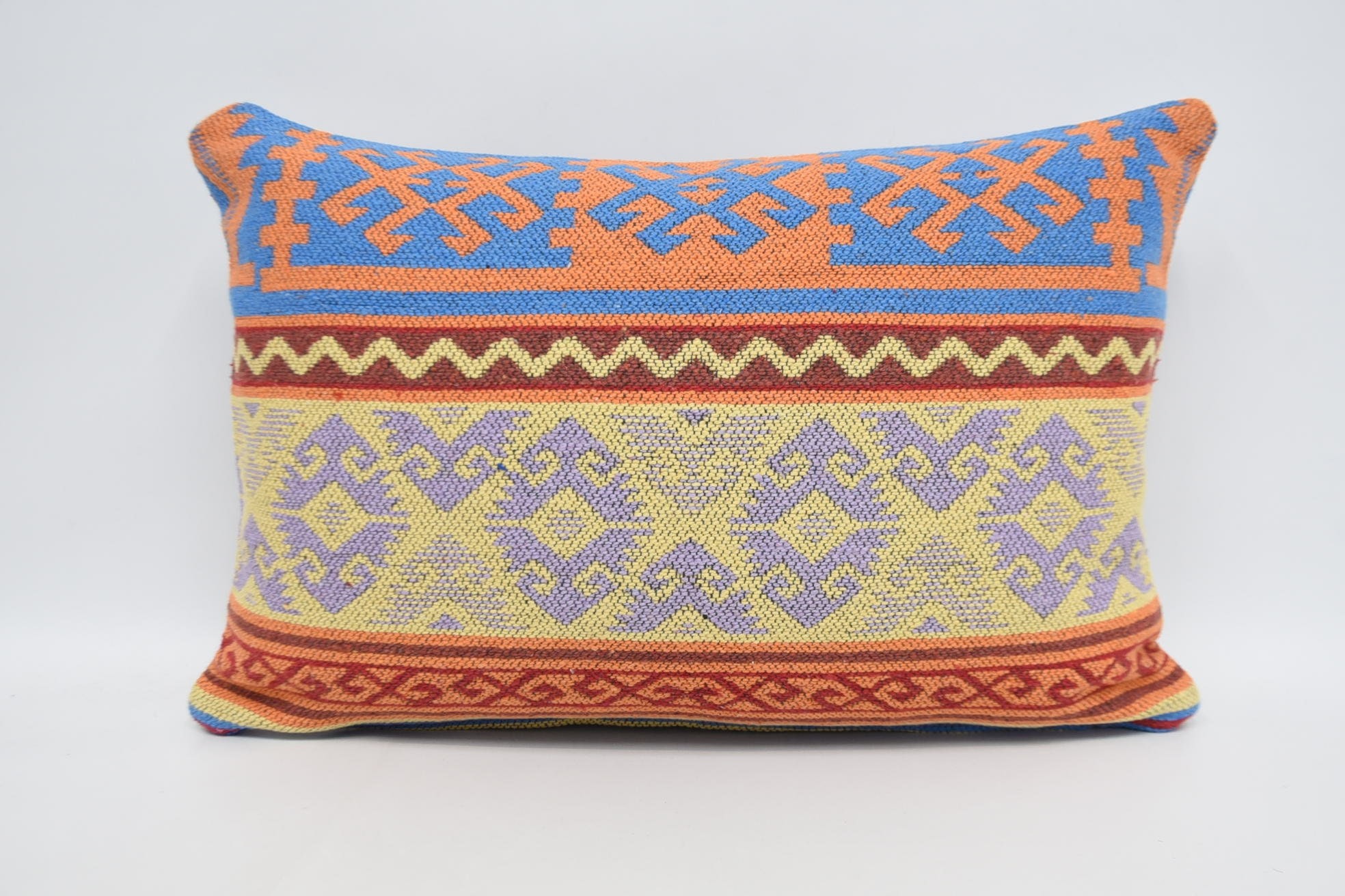 Office Chair Pillow Case, Boho Pillow, 16"x24" Yellow Cushion, Chair Cushion, Seat Pillow Sham, Home Decor Pillow, Turkish Pillow
