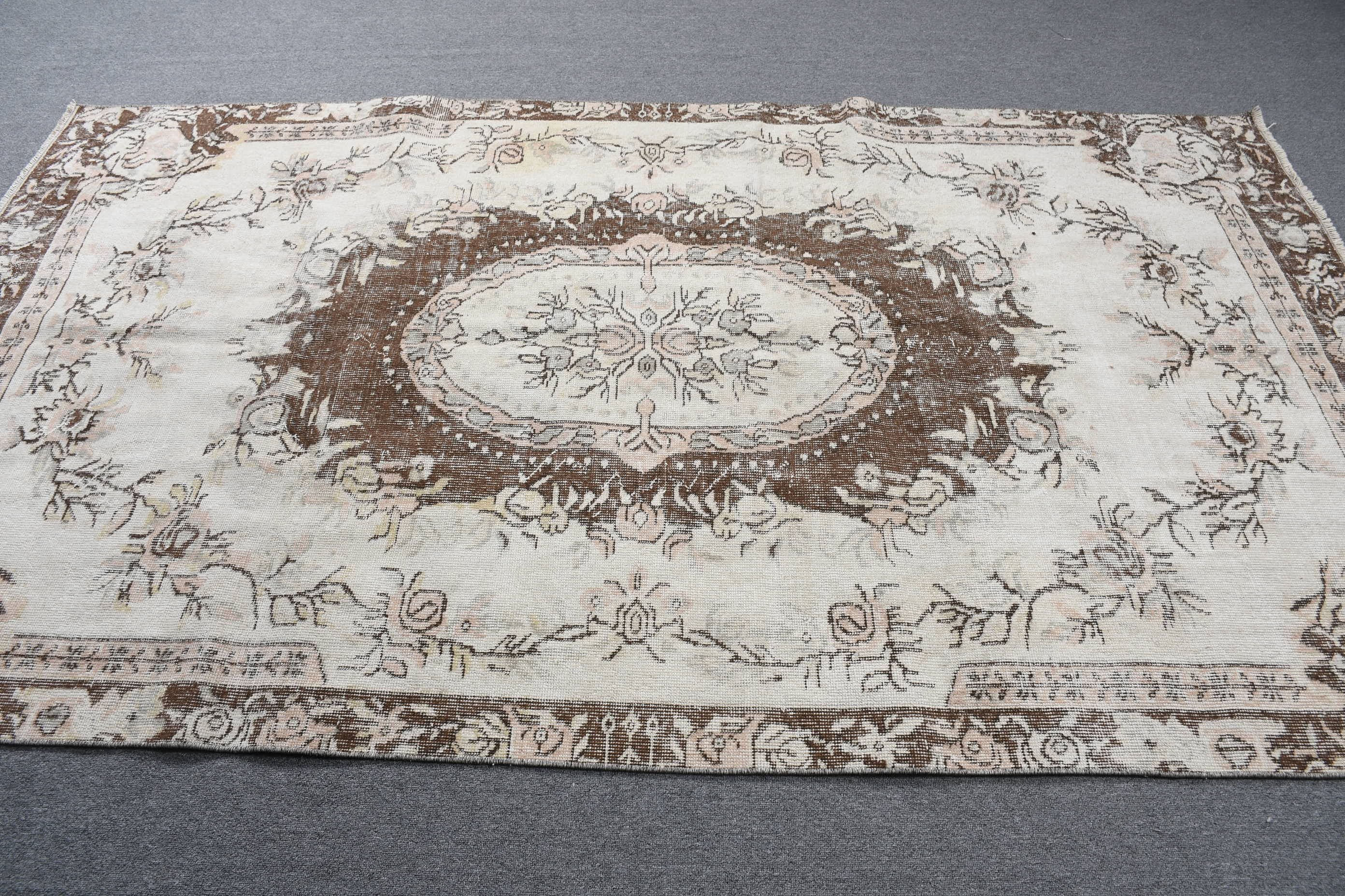 Living Room Rug, Bedroom Rug, Boho Rug, Beige Oriental Rug, Anatolian Rug, Turkish Rugs, Vintage Rug, 5.1x8.9 ft Large Rugs