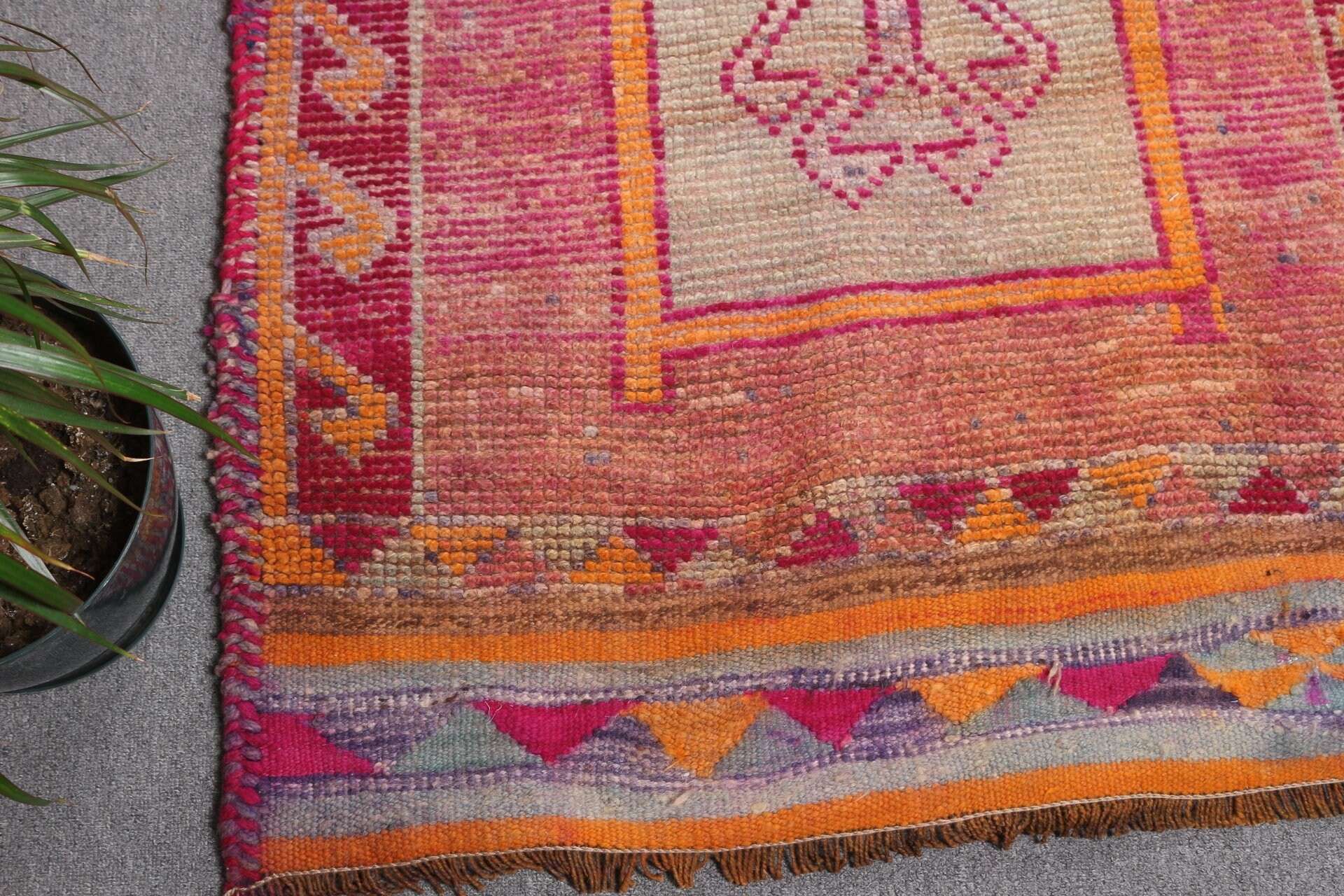 Brown Wool Rug, 3.4x12.2 ft Runner Rug, Turkish Rug, Wool Rug, Vintage Rugs, Oriental Rugs, Stair Rug, Rugs for Stair, Bohemian Rugs