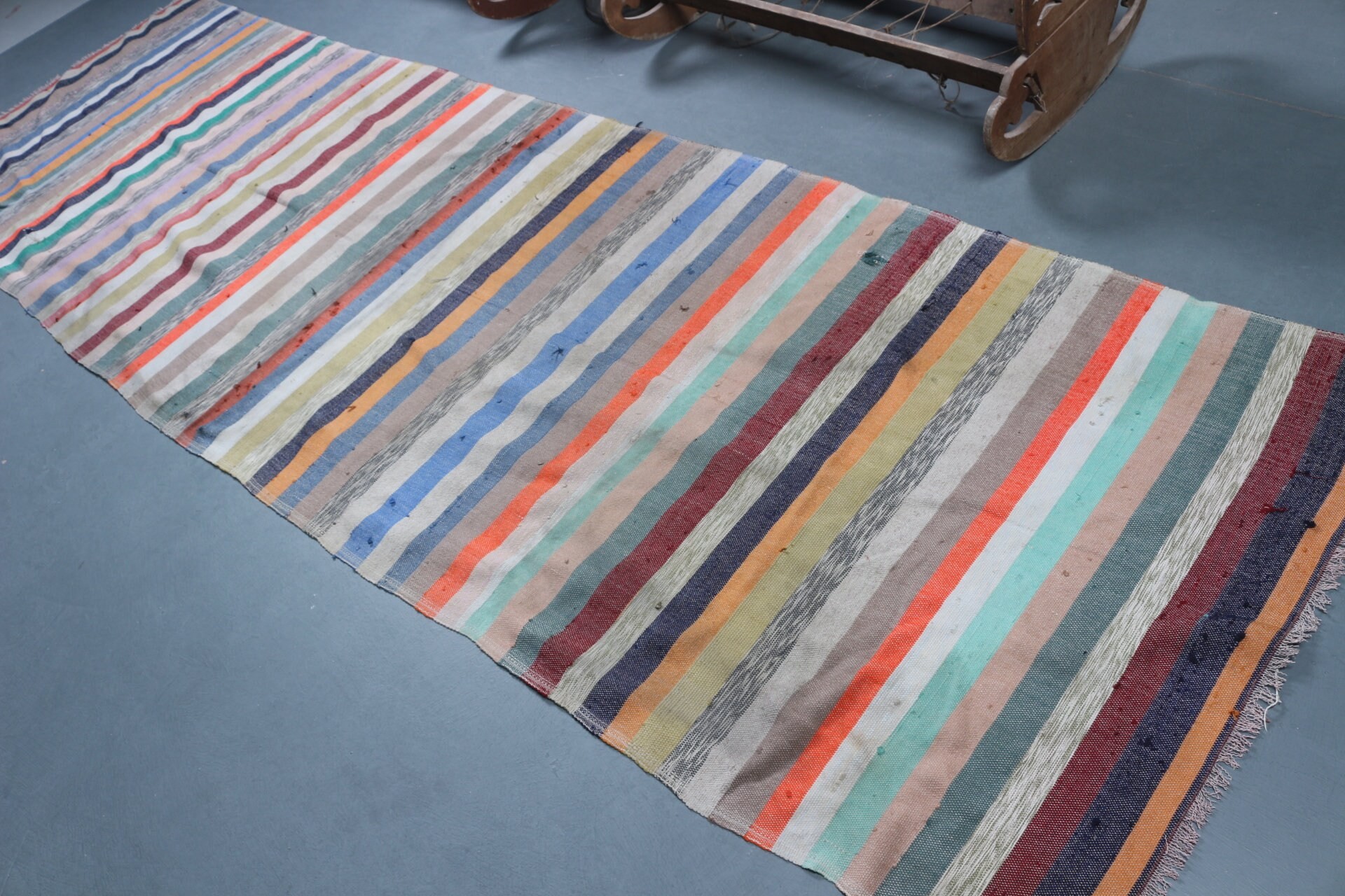 Vintage Halı, Merdiven Halısı, Türk Halıları, Koridor Halısı, Bej Anadolu Halısı, Anadolu Halıları, Ev Dekorasyonu Halısı, 3.6x11.5 ft Runner Halısı, Kilim