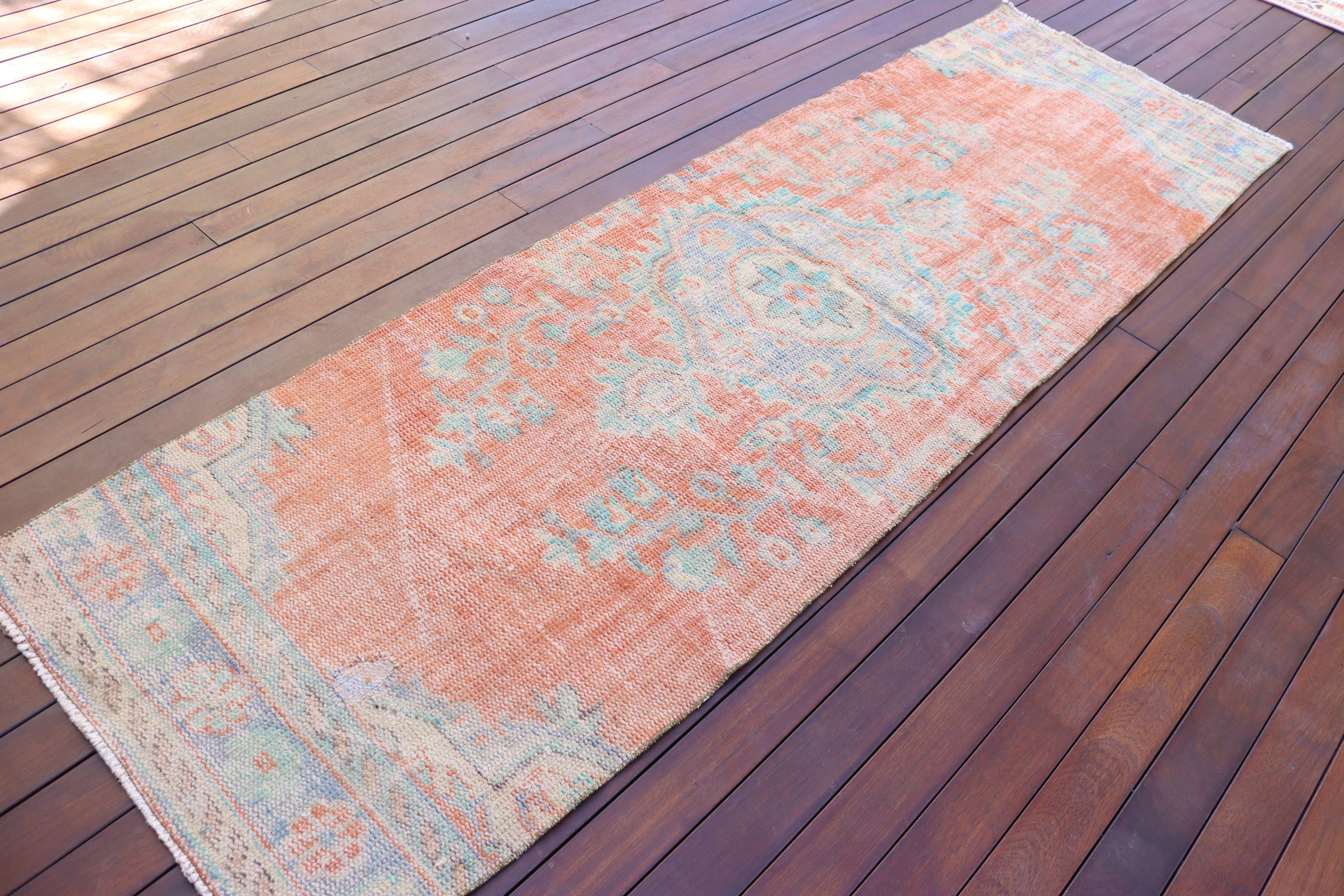 Corridor Rug, Vintage Rug, Beni Ourain Runner Rugs, Moroccan Rugs, 2.8x8.9 ft Runner Rug, Orange Moroccan Rugs, Turkish Rug, Wool Rug