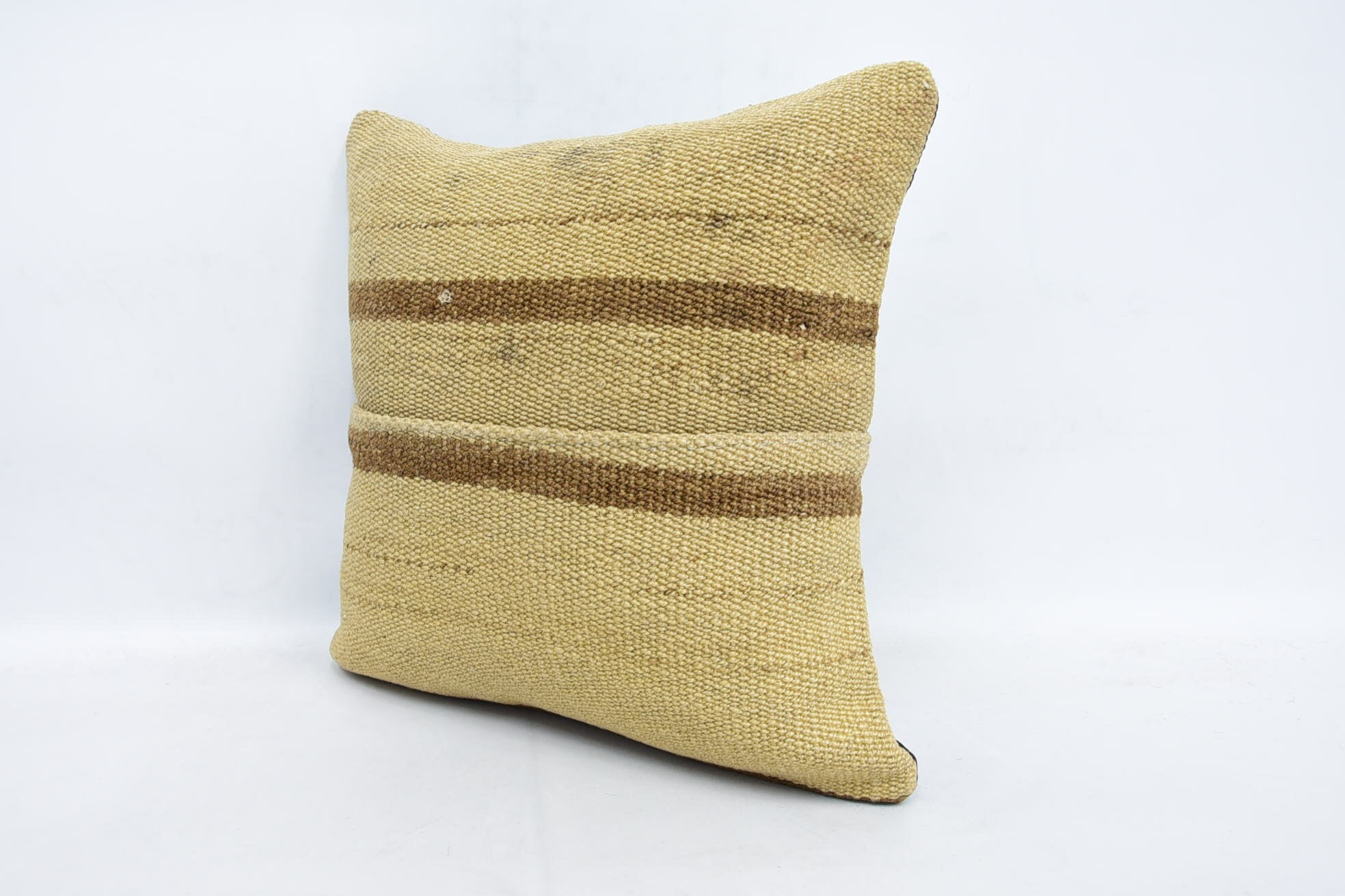 Antique Pillows, Ethnic Throw Pillow, 16"x16" Beige Pillow Cover, Gift Pillow, Handmade Kilim Cushion, Handwoven Cushion Cover