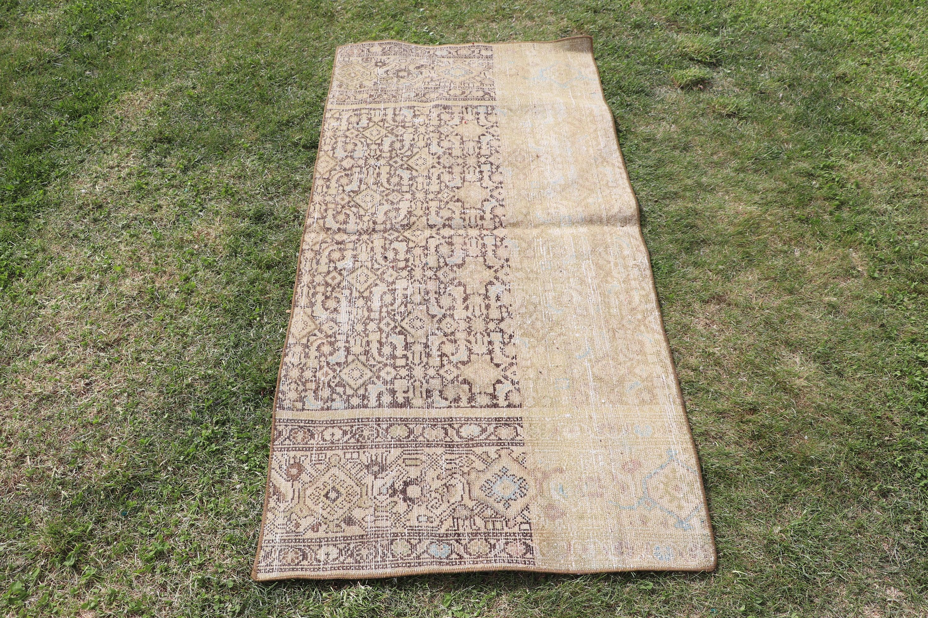 Bath Rug, Handwoven Rugs, Beige  2.4x5.2 ft Small Rugs, Small Vintage Rug, Vintage Rug, Antique Rug, Turkish Rug, Bedroom Rug