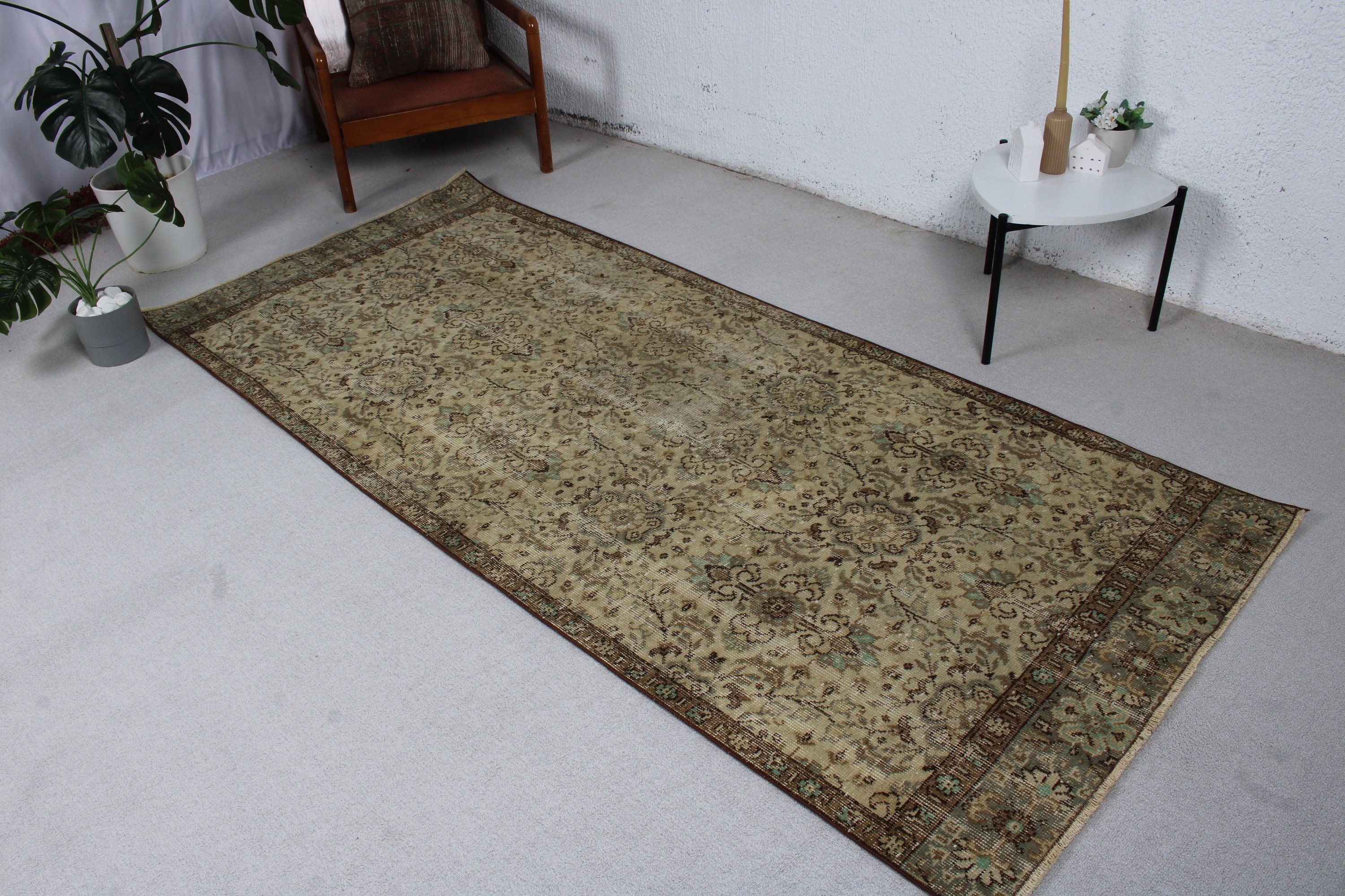 Vintage Rugs, Luxury Rug, 3.6x8.2 ft Area Rug, Beige Modern Rugs, Boho Area Rugs, Boho Rugs, Turkish Rugs, Bedroom Rugs, Turkey Rug