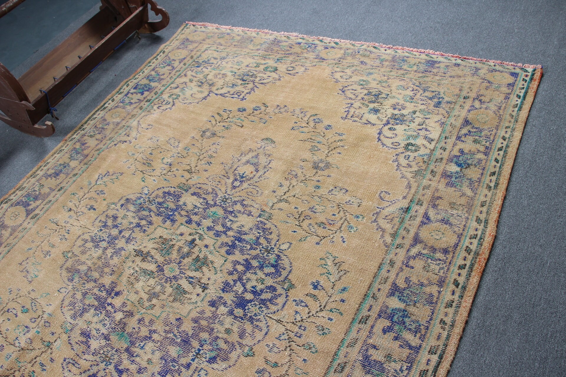 Moroccan Rugs, Salon Rug, Bright Rug, 6.4x9.4 ft Large Rugs, Brown Antique Rugs, Vintage Rug, Turkish Rug, Home Decor Rugs, Dining Room Rug