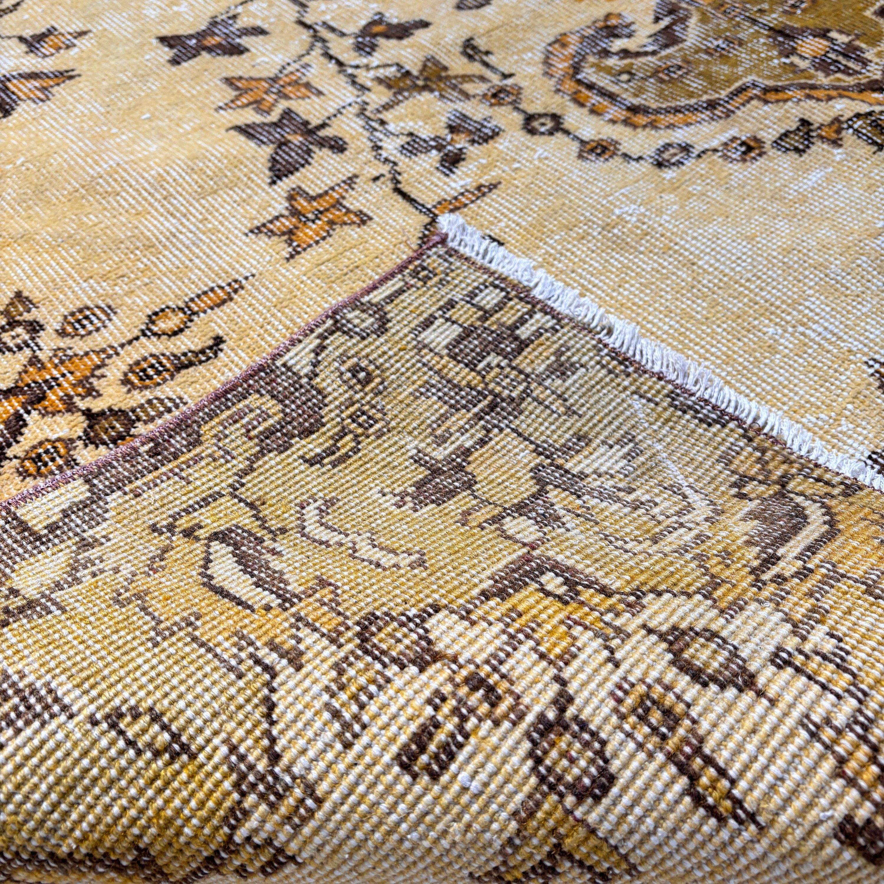 Turkish Rugs, 5.5x8.7 ft Large Rug, Living Room Rugs, Yellow Neutral Rugs, Bedroom Rug, Vintage Rug, Large Oushak Rugs, Antique Rugs