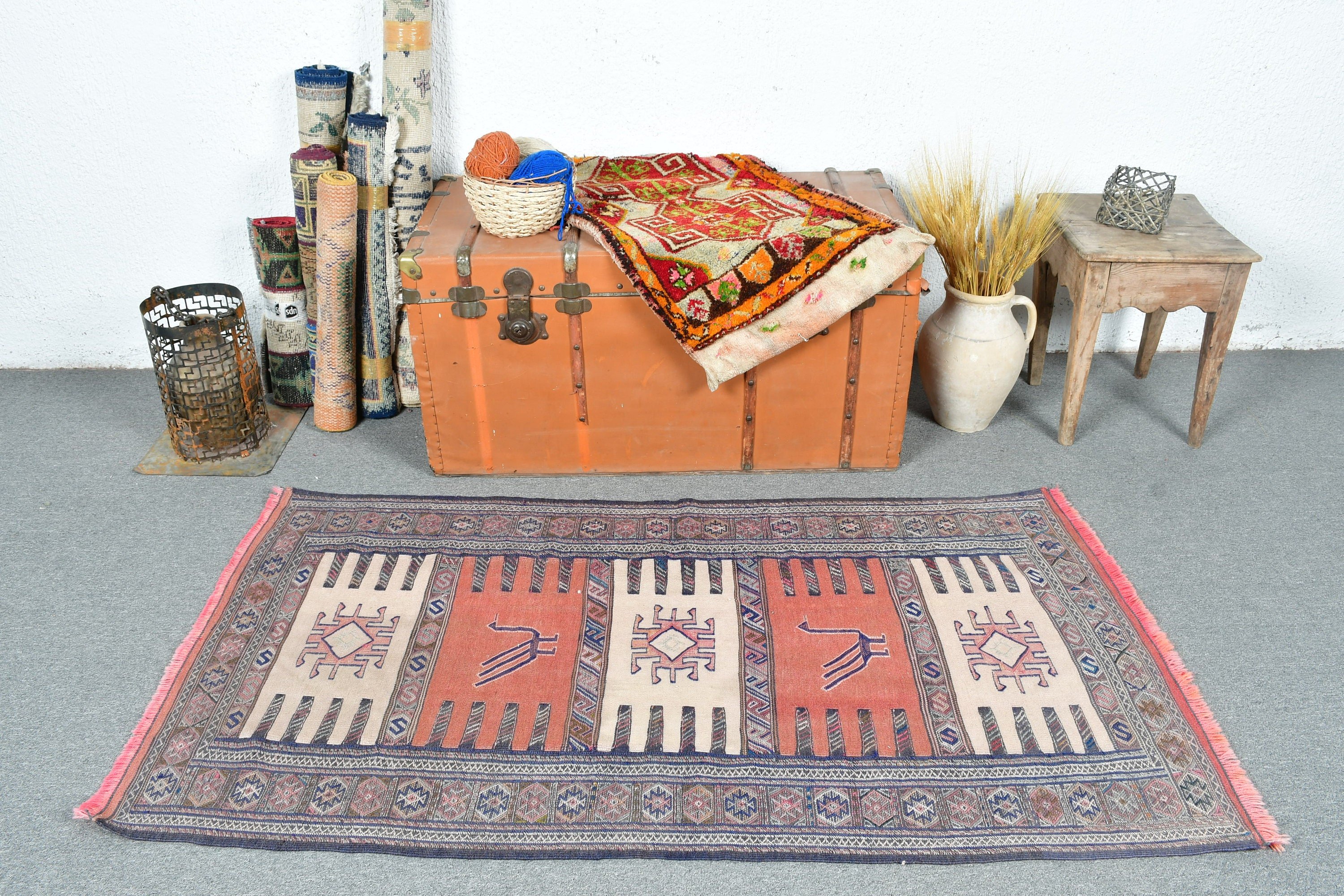 Brown Bedroom Rug, Entry Rug, 2.9x5.2 ft Accent Rug, Rugs for Bedroom, Kitchen Rug, Turkish Rug, Antique Rugs, Vintage Rug, Anatolian Rug