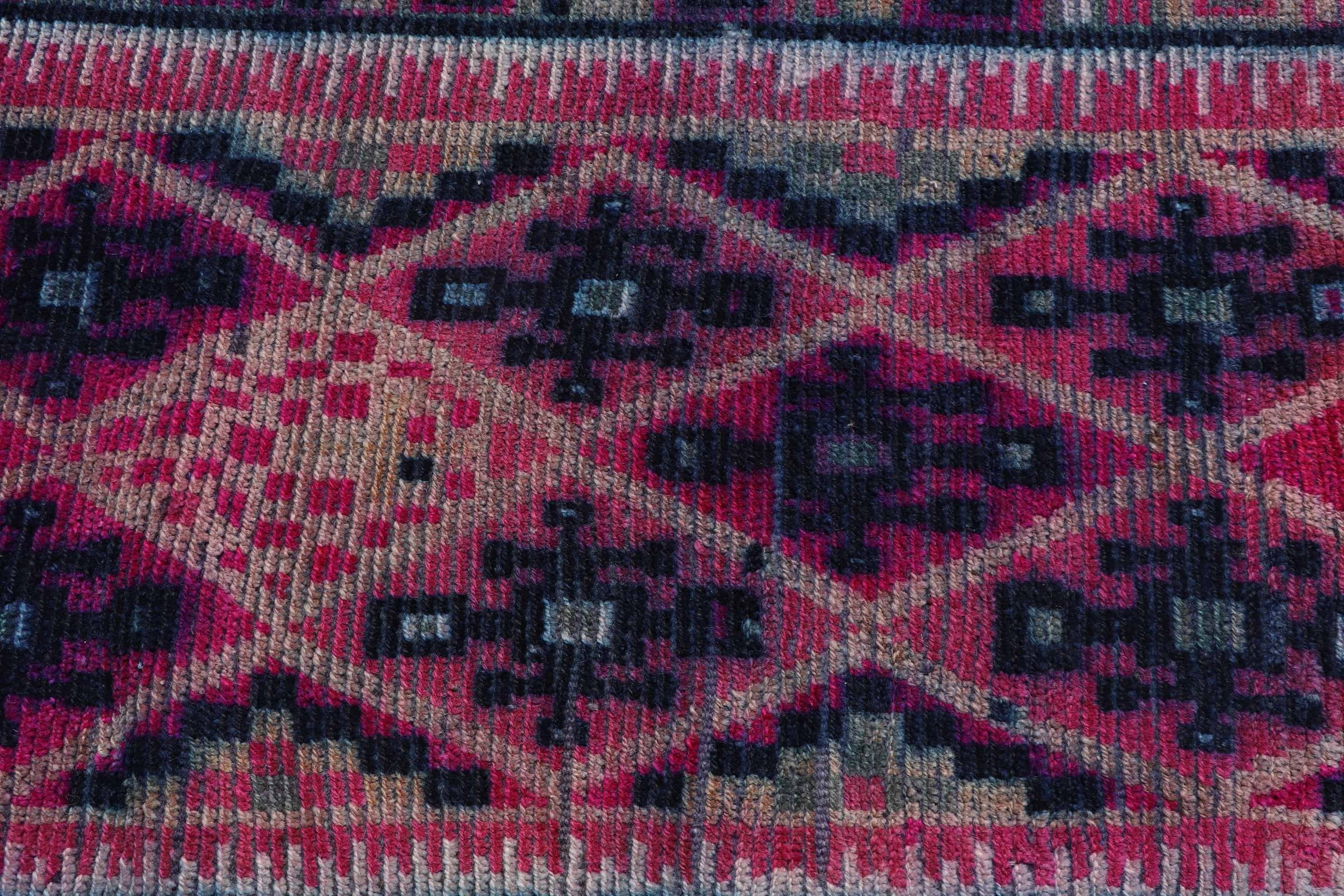 2.2x10.8 ft Runner Rug, Cool Rugs, Oriental Rug, Pink Oriental Rug, Office Rug, Turkish Rugs, Rugs for Corridor, Vintage Rugs, Corridor Rug