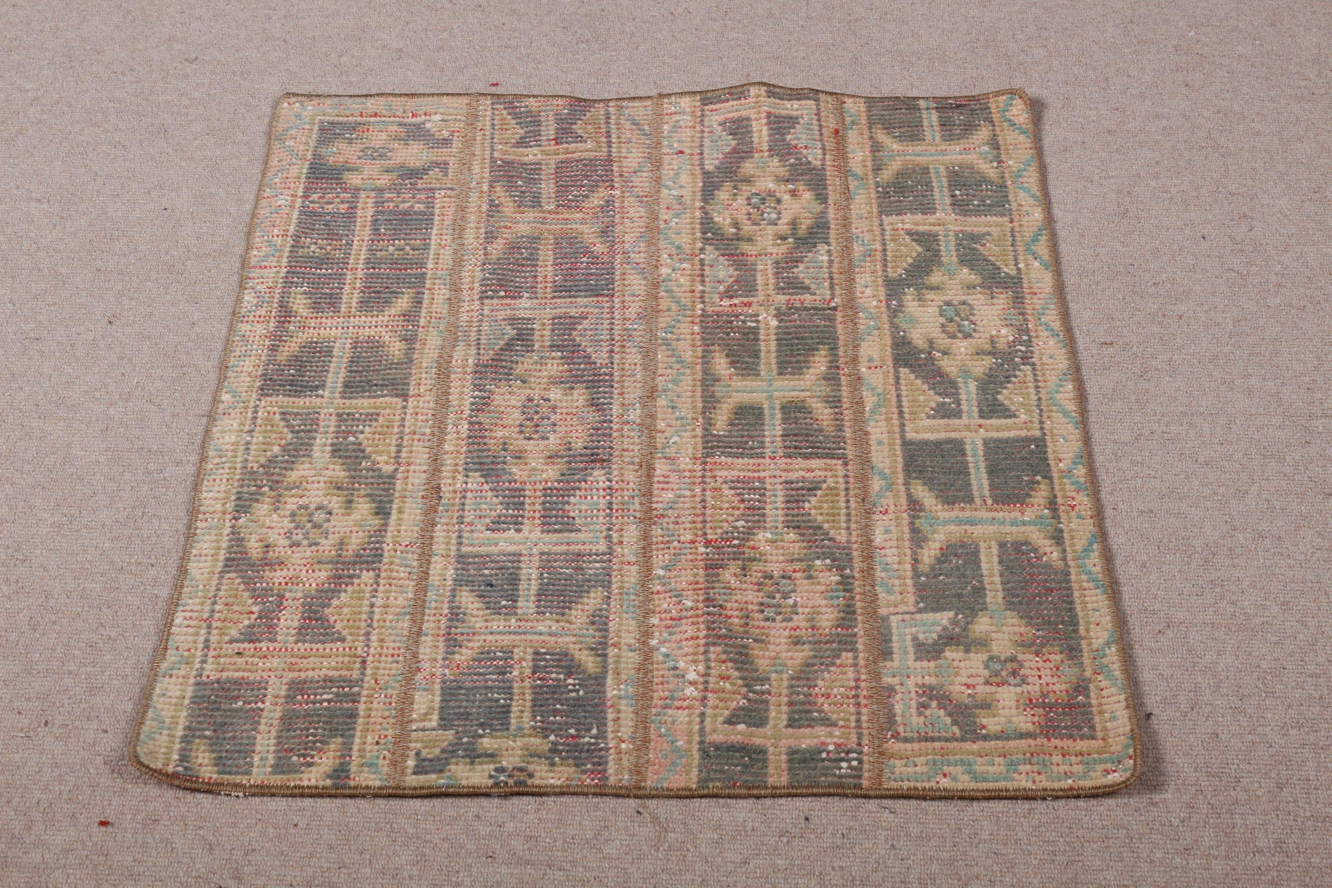 Duvara Asılı Halı, Boho Halı, 2,5x2,8 ft Küçük Halılar, Fas Halısı, Yatak Odası Halısı, Kahverengi Yün Halı, Banyo Halıları, Türk Halısı, Vintage Halılar