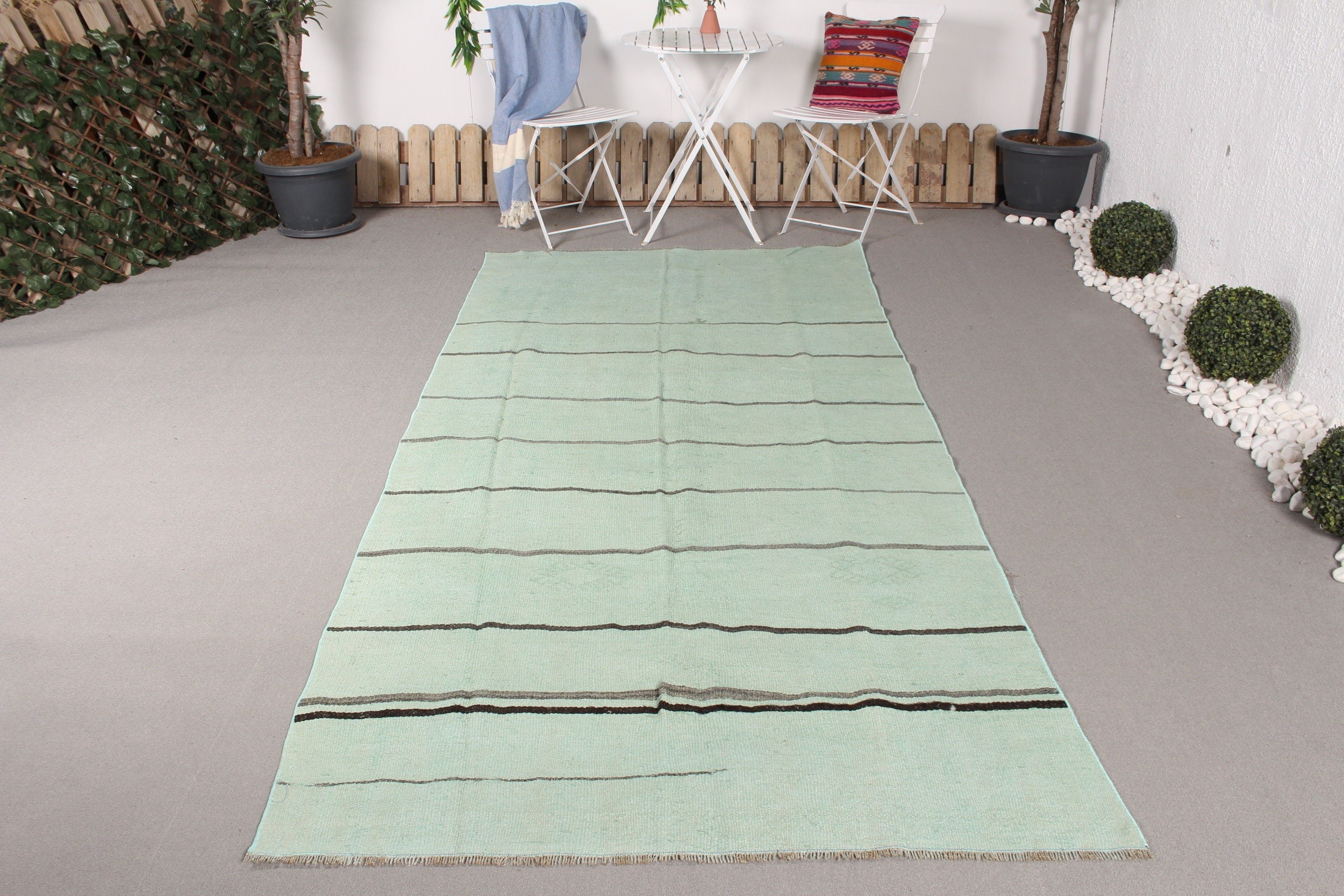 Green Antique Rug, Dining Room Rugs, Salon Rug, Cool Rug, Vintage Rug, 4.5x9.7 ft Large Rug, Rugs for Salon, Turkish Rugs, Anatolian Rug