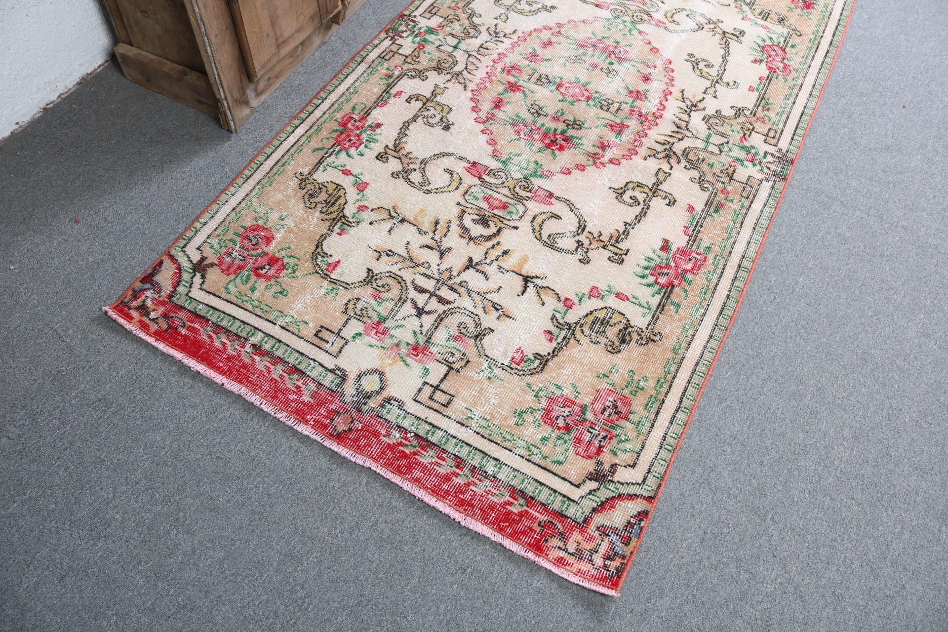 Türk Halısı, Çocuk Halıları, Vintage Halılar, Düz Dokuma Halılar, Bej Modern Halı, Boho Vurgulu Halılar, 3,5x6,7 ft Accent Halı, Oryantal Halı