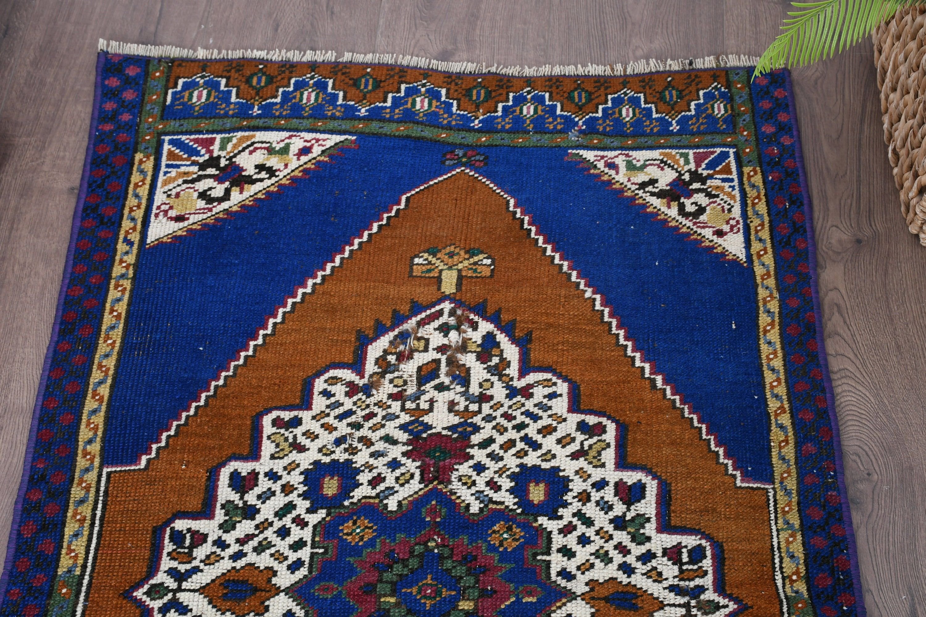 Vintage Rug, 2.4x3.9 ft Small Rug, Blue Floor Rug, Moroccan Rugs, Turkish Rug, Oriental Rug, Rugs for Entry, Door Mat Rugs, Bathroom Rugs