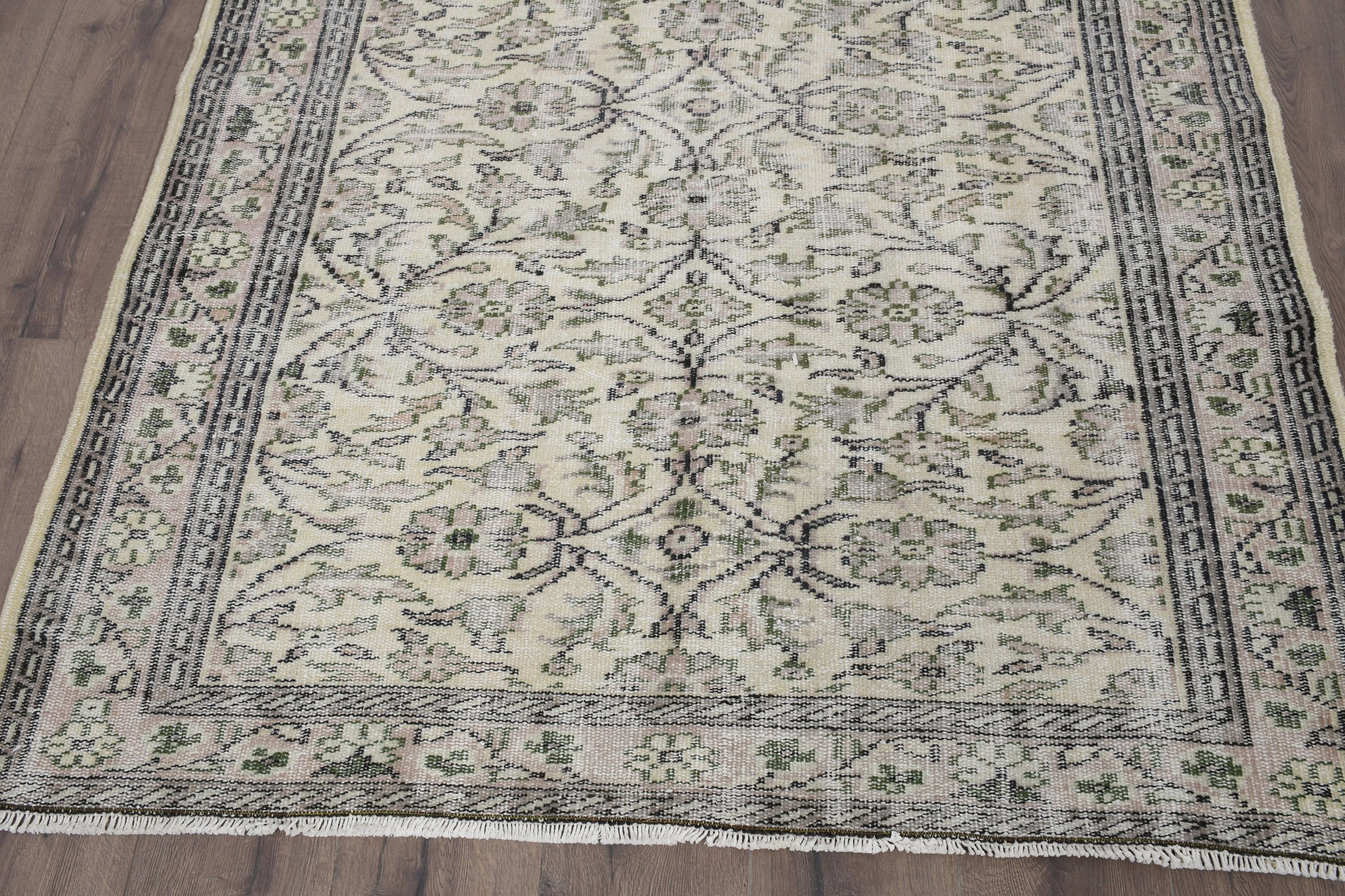 Wool Rugs, Beige Kitchen Rug, 4.6x7.5 ft Area Rug, Bedroom Rug, Rugs for Area, Vintage Rugs, Living Room Rugs, Turkish Rugs, Oushak Rugs