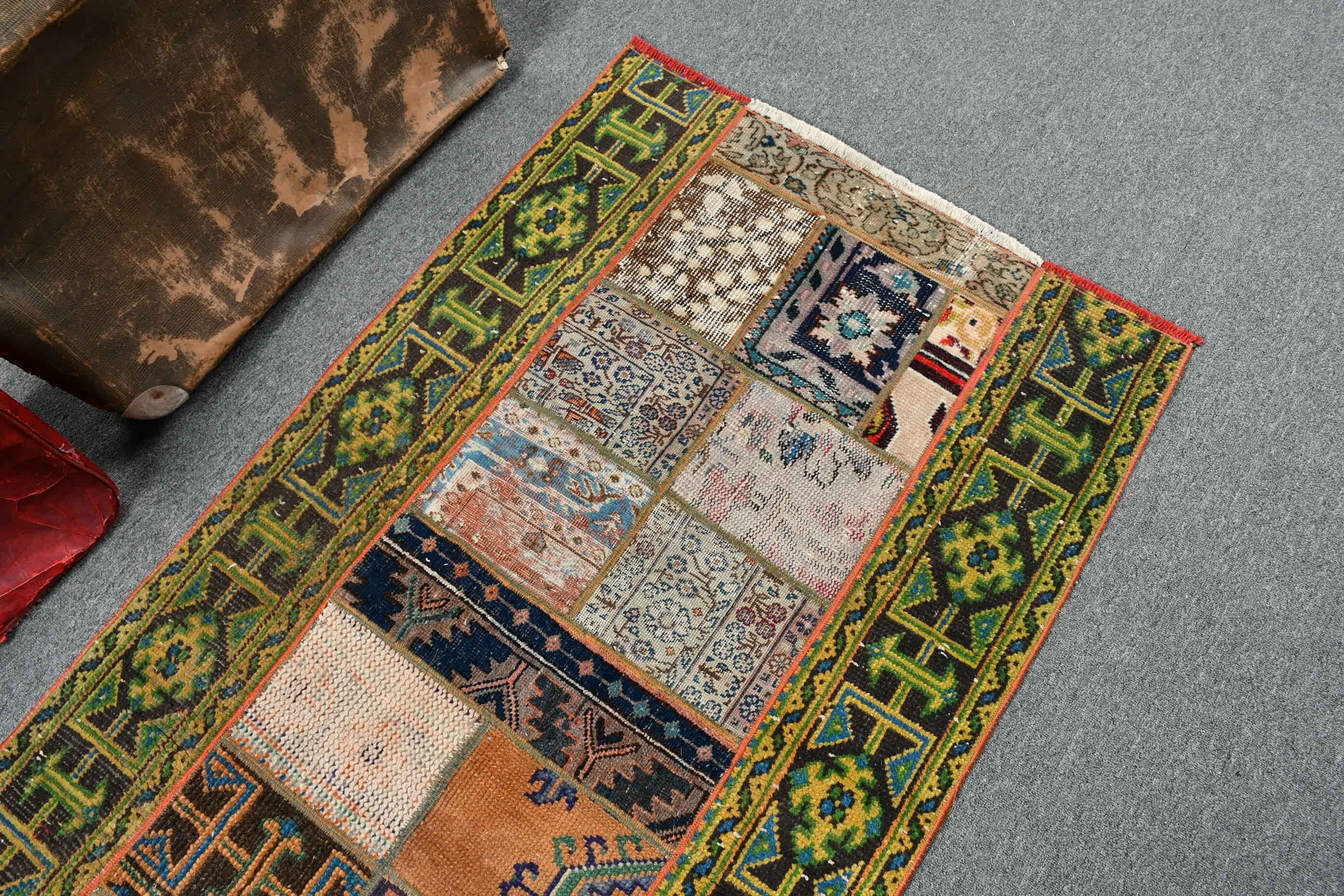 Rugs for Kitchen, Kitchen Rugs, Turkish Rugs, 2.9x5.5 ft Accent Rug, Moroccan Rugs, Green Floor Rugs, Vintage Rug, Tribal Rugs, Bedroom Rug