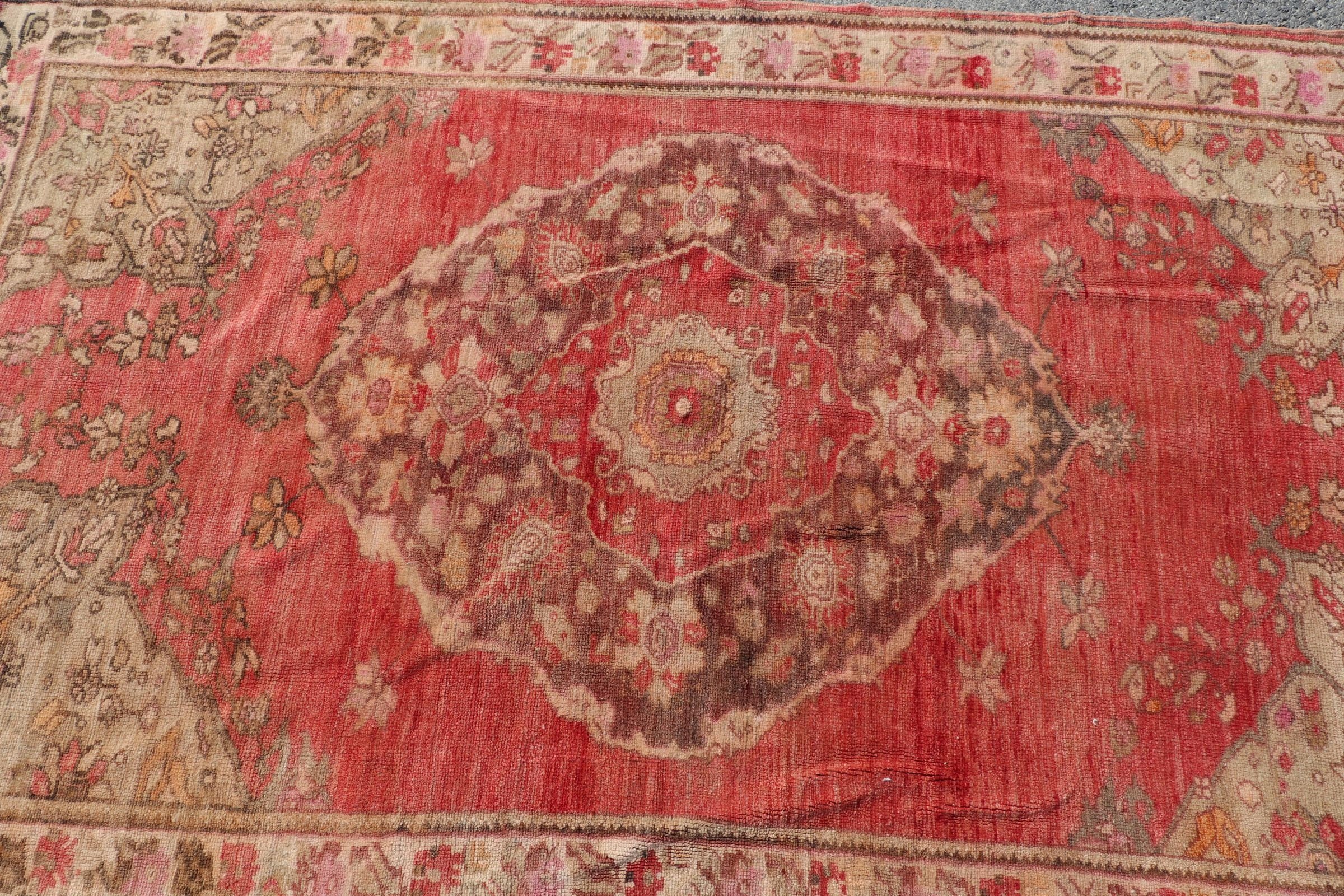 Dorm Rug, Vintage Rugs, Bedroom Rug, Indoor Rugs, Wool Rug, Old Rugs, 4.1x6.8 ft Area Rug, Living Room Rugs, Turkish Rug, Red Moroccan Rug