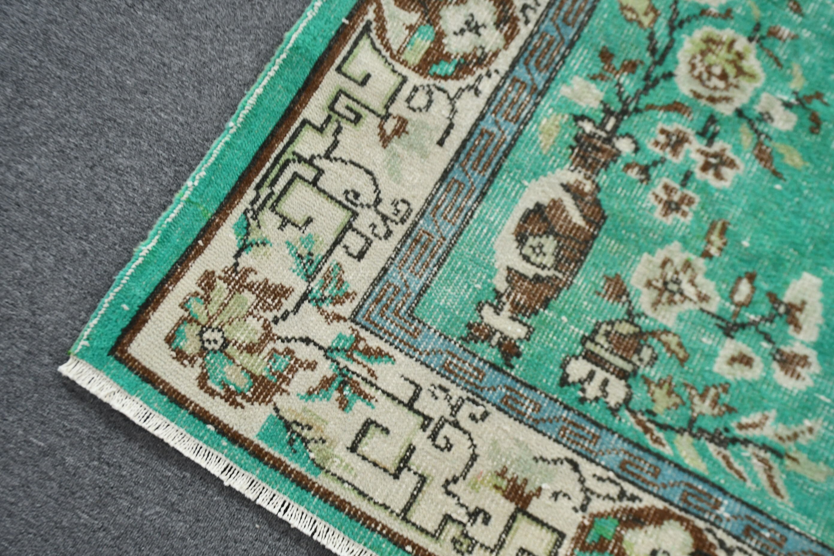 Floor Rug, Turkish Rug, Dining Room Rugs, Salon Rug, Vintage Rug, Retro Rug, Green Cool Rugs, Oriental Rugs, 5.8x9.7 ft Large Rugs