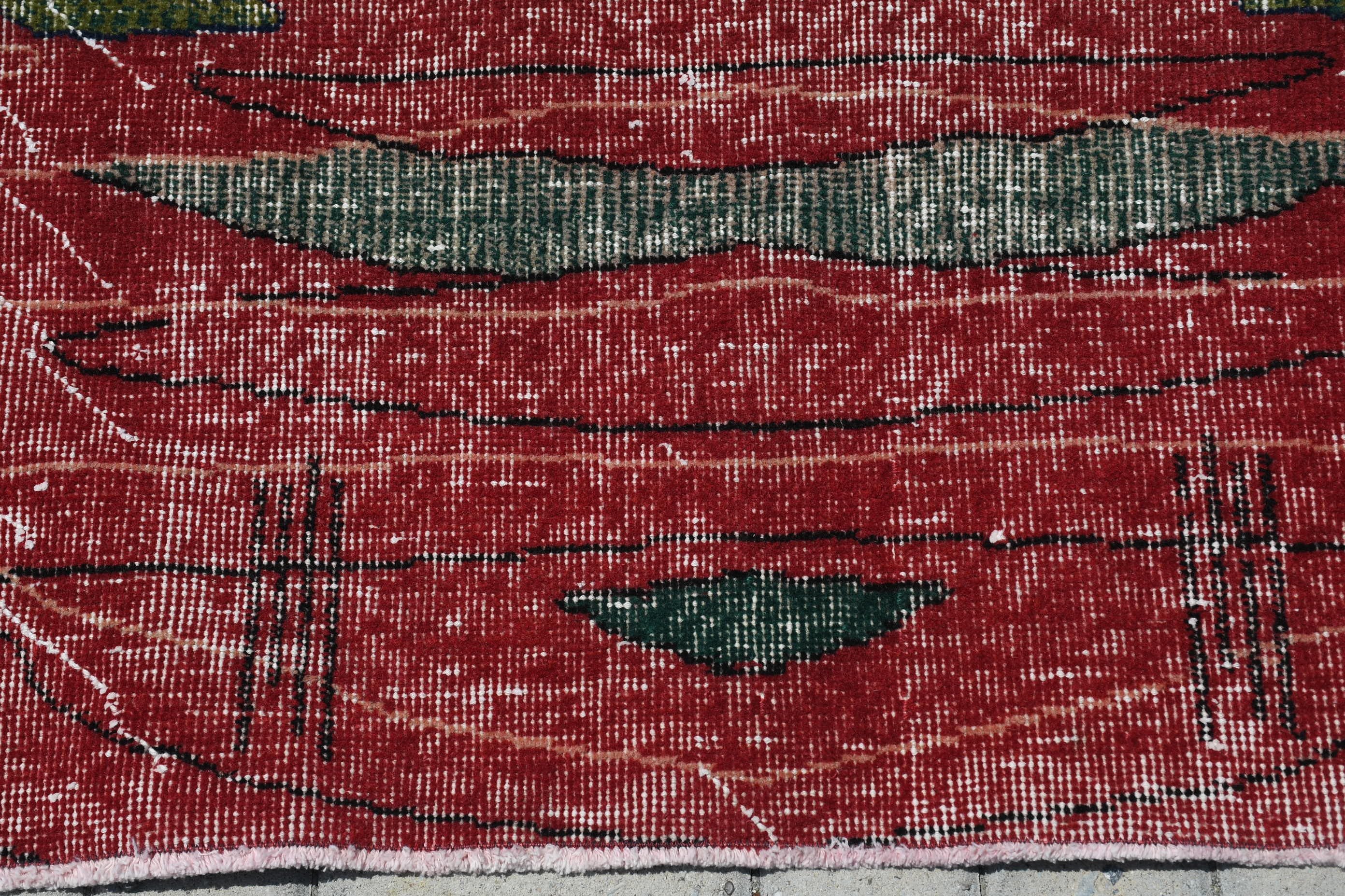 Turkish Rugs, Vintage Rugs, Dining Room Rug, Bedroom Rug, Outdoor Rug, 6.8x9.5 ft Large Rug, Green Wool Rug, Oriental Rug, Cool Rug