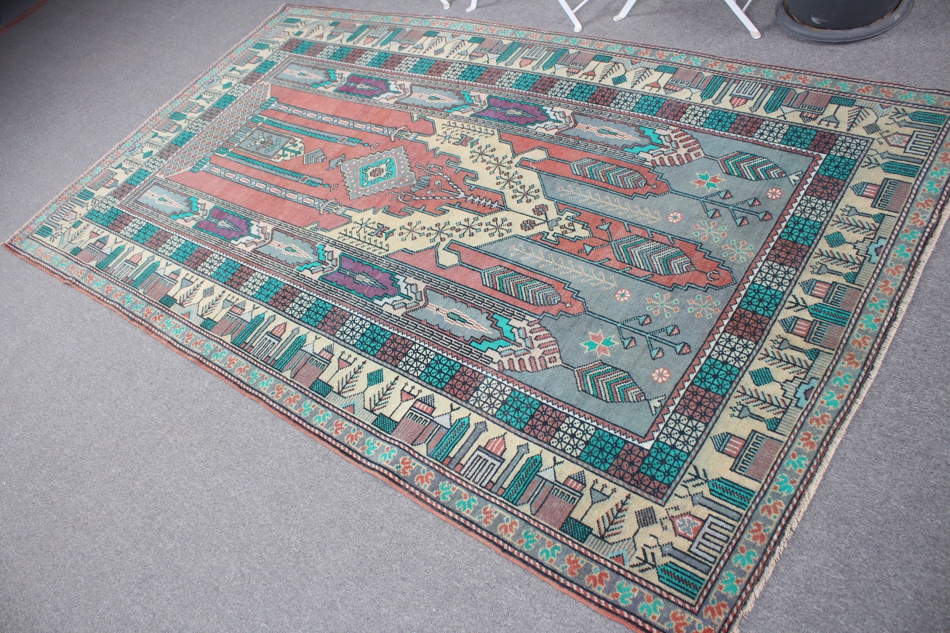 Wedding Rugs, Bedroom Rugs, Green  4.5x7.9 ft Area Rugs, Vintage Rug, Turkish Rug, Kitchen Rug, Rugs for Bedroom