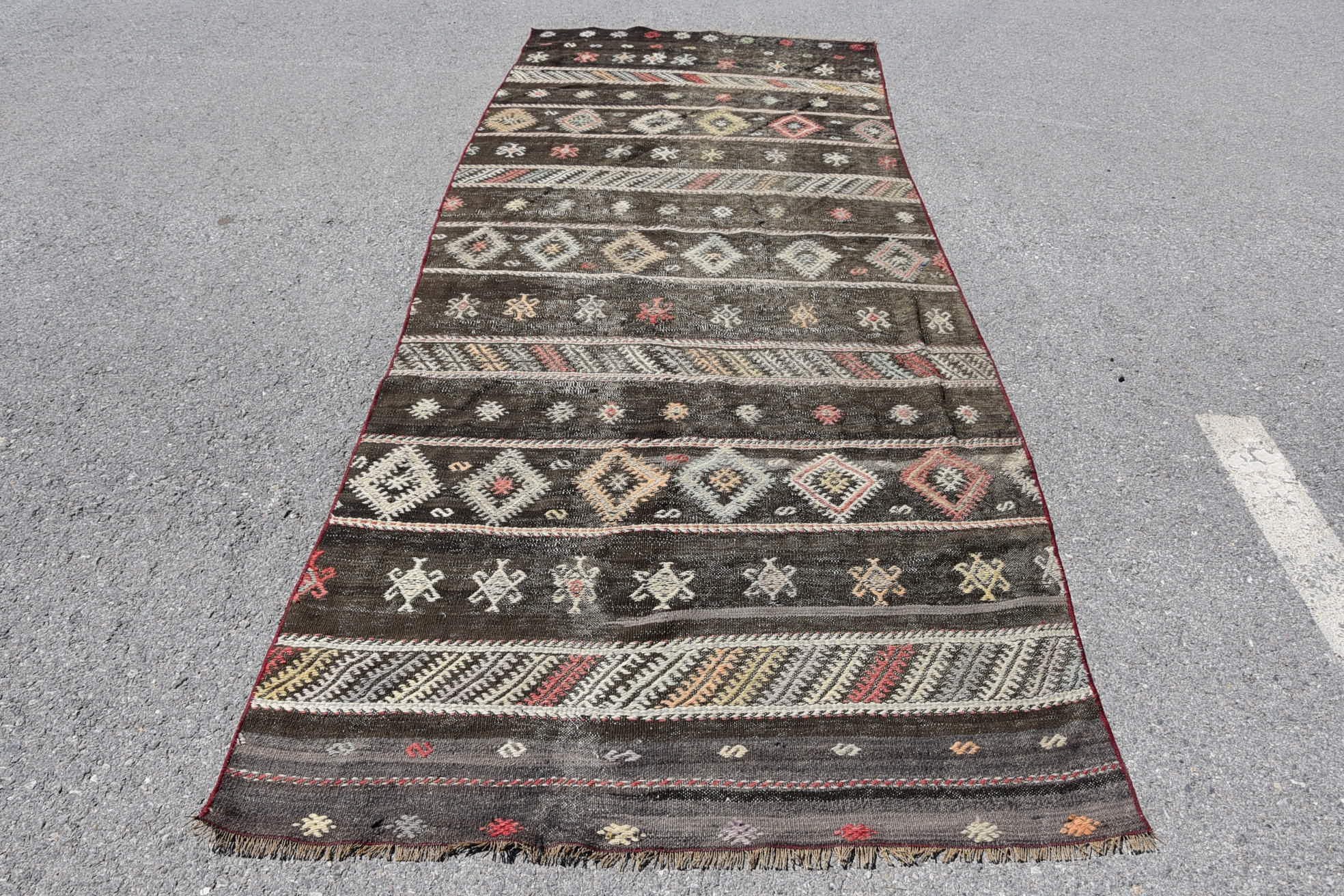 Moroccan Rug, Home Decor Rugs, Turkish Rug, Hallway Rug, Stair Rugs, Vintage Rugs, 4.2x10.8 ft Runner Rug, Pale Rug, Kilim, Rugs for Stair