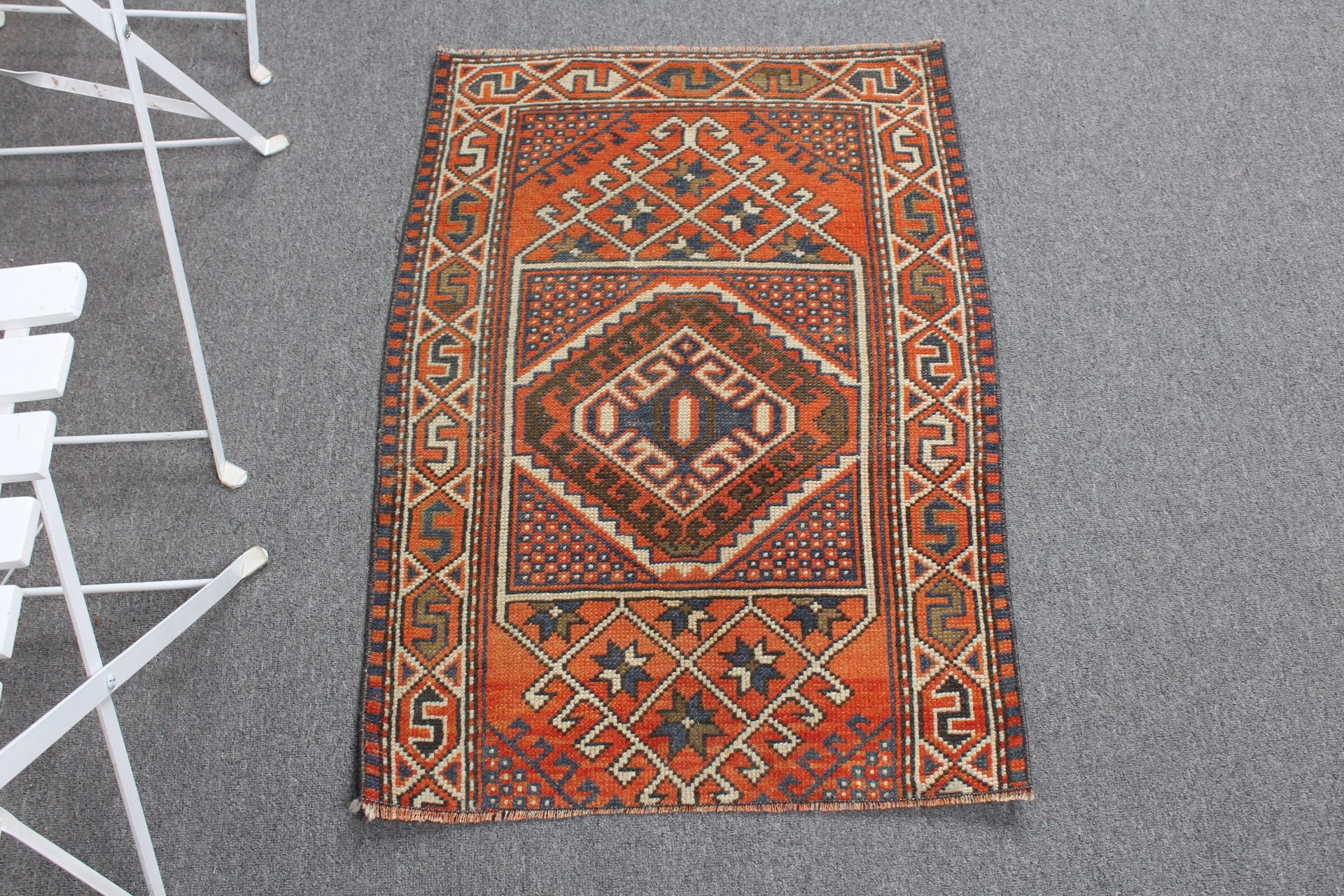 Duvara Asılı Halılar, Ev Dekorasyonu Halısı, Mutfak Halıları, Vintage Halılar, Çocuk Odası Halıları, 2.1x3 ft Küçük Halı, Turuncu Yatak Odası Halısı, Türk Halısı