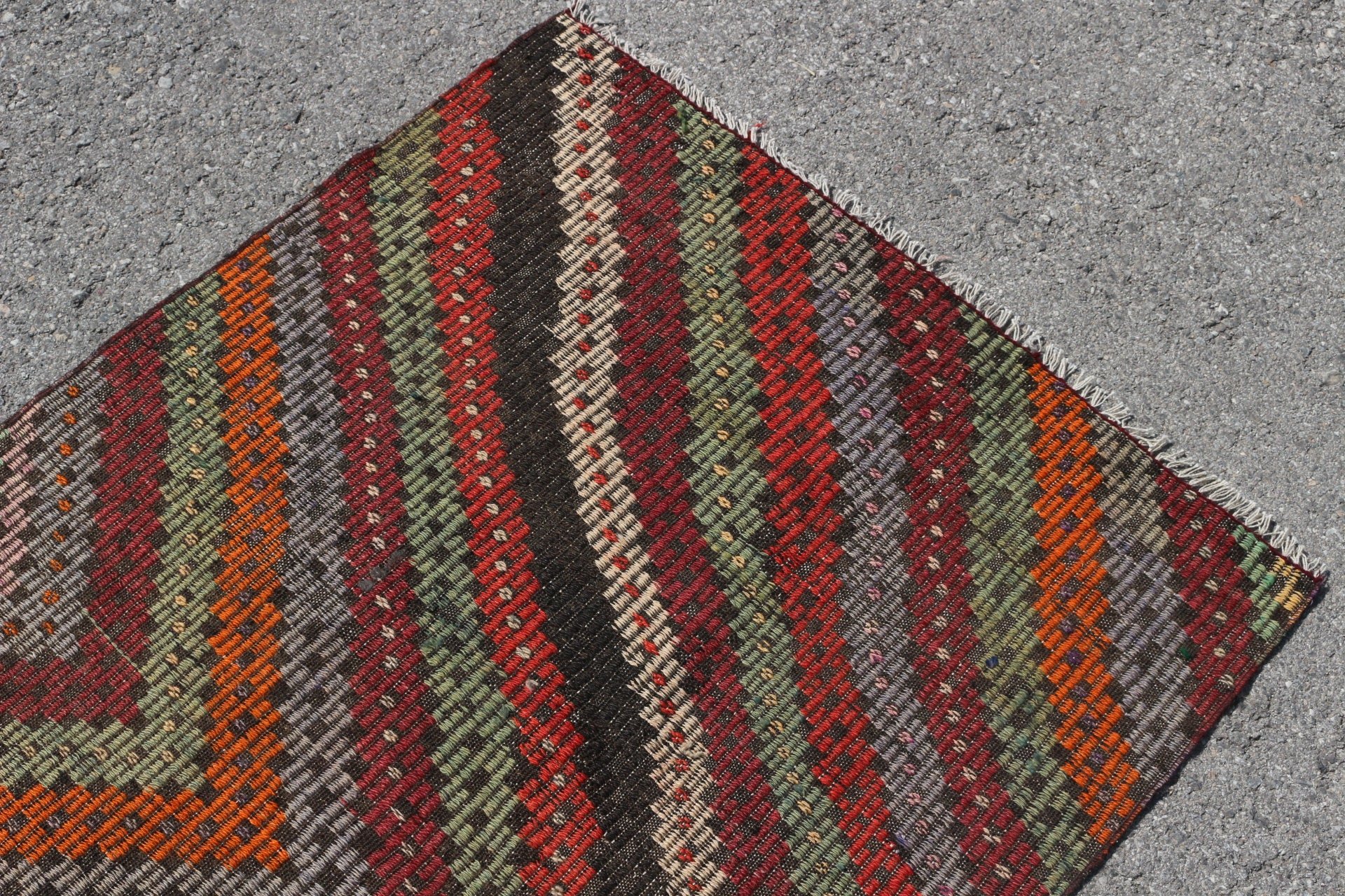 Kilim, Turkish Rugs, Entry Rug, Vintage Rugs, Wool Rug, 3x5.2 ft Accent Rugs, Kitchen Rug, Red Moroccan Rug, Boho Rug