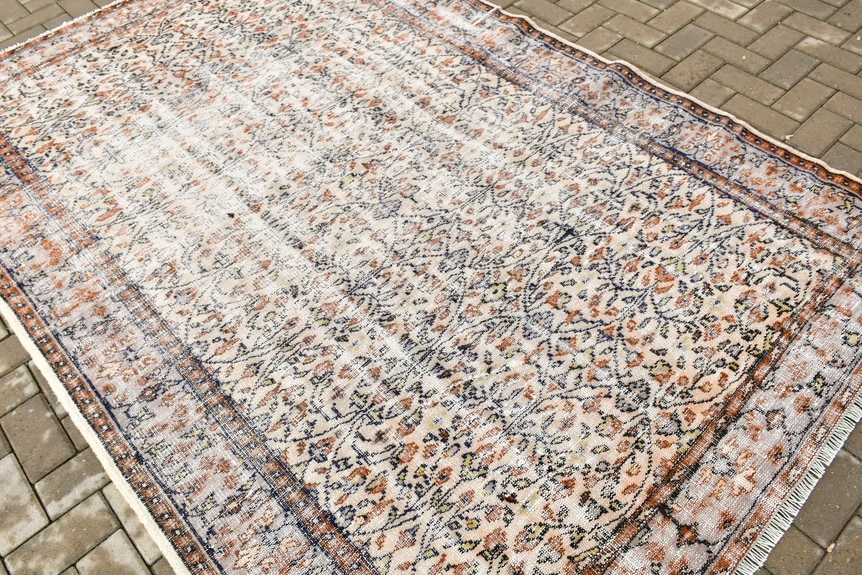 Özel Halılar, 5.8x8.8 ft Büyük Halı, Salon Halıları, Mutfak Halısı, Oturma Odası Halıları, Türk Halısı, Vintage Halılar, Ev Dekorasyonu Halısı, Kahverengi Soğuk Halı