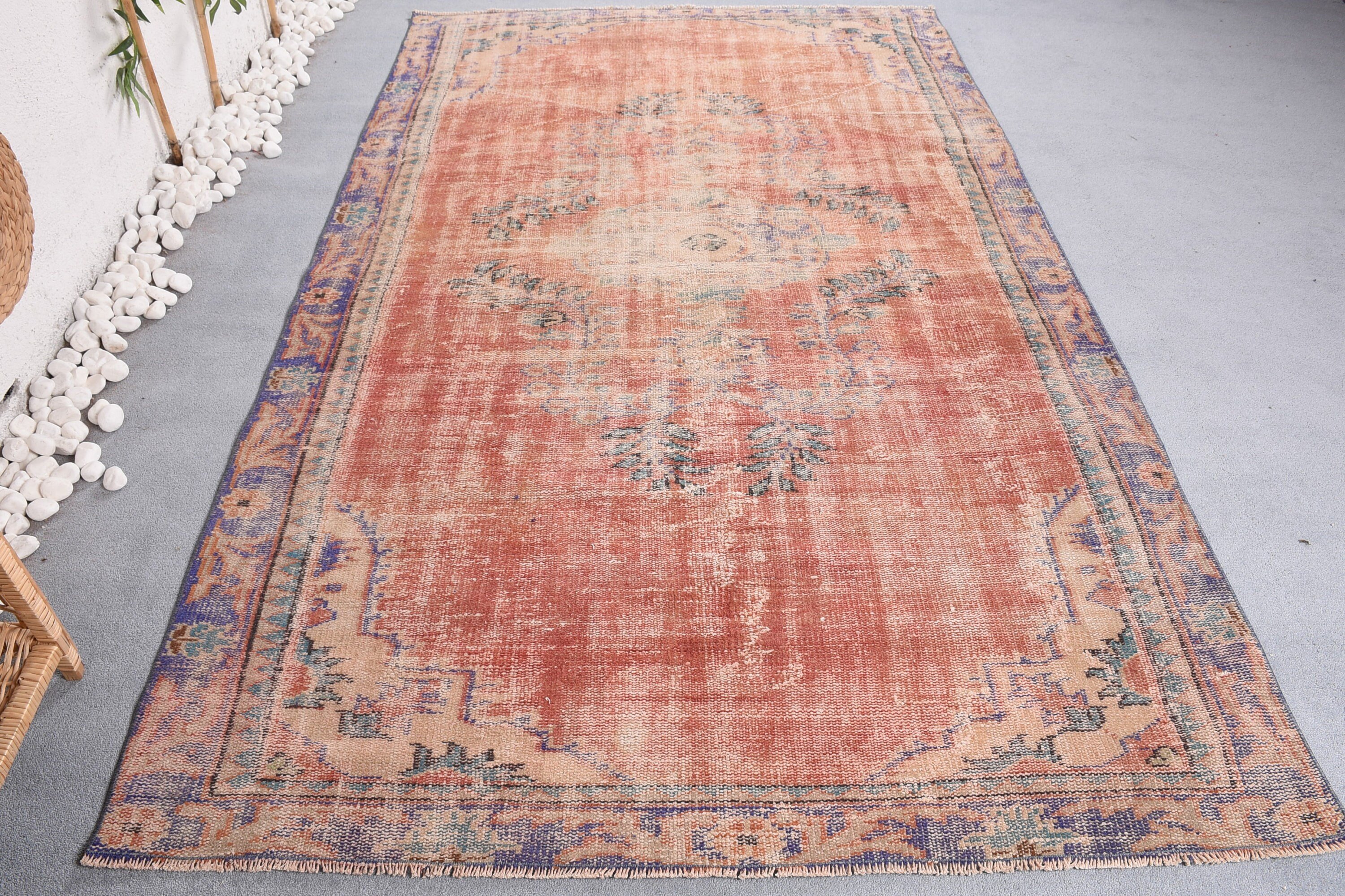 Vintage Halılar, 5.2x8.3 ft Büyük Halı, Salon Halısı, Havalı Halı, Oturma Odası Halısı, Vintage Dekor Halısı, Ev Dekor Halıları, Türk Halıları, Kırmızı Yatak Odası Halısı