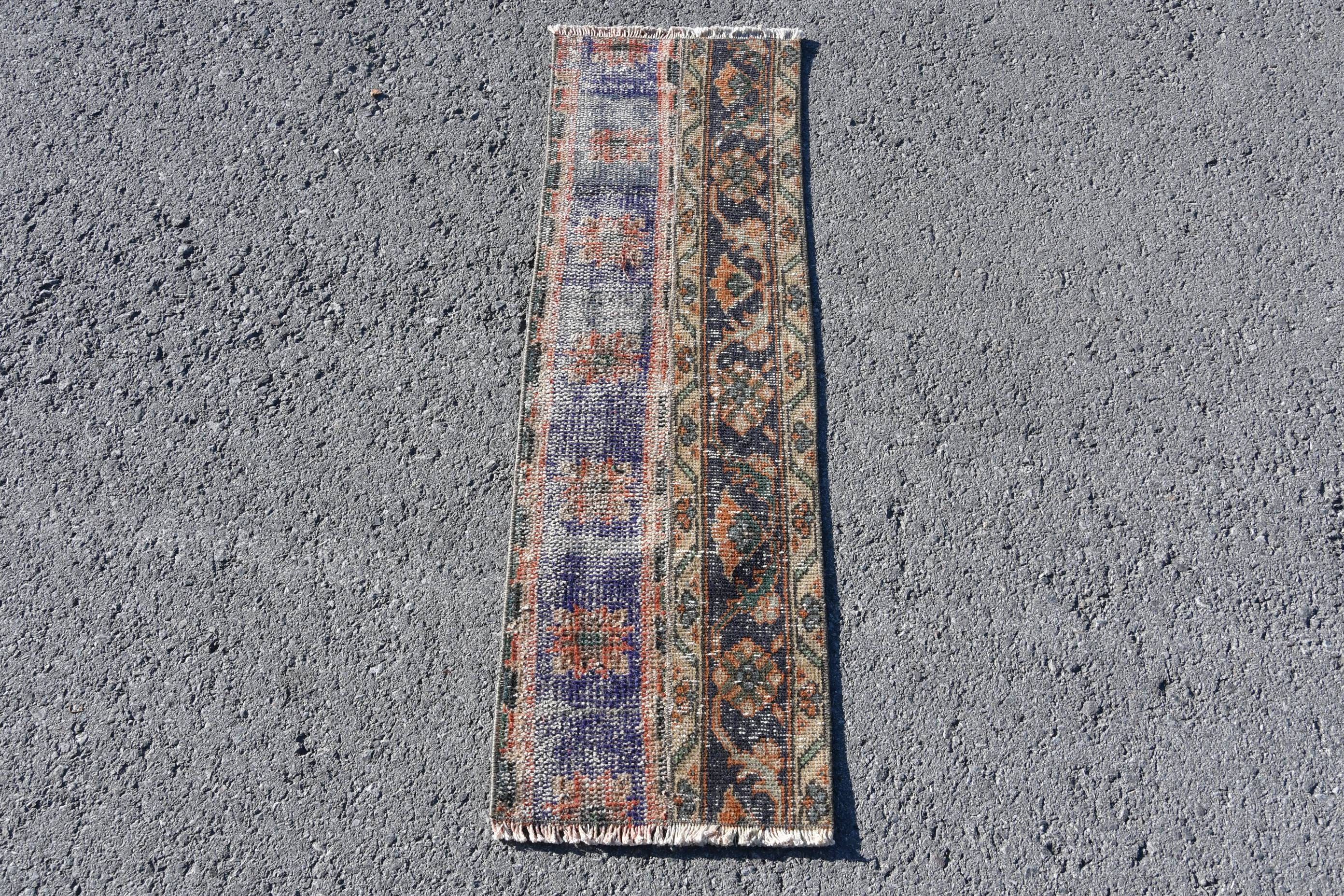 Banyo Paspası Boho Halısı, Araba Paspas Halısı, 1.1x3.5 ft Küçük Halı, Türk Halısı, Antika Halılar, Renkli Halılar, Vintage Halı, Araba Paspas Halıları, Yatak Odası Halısı