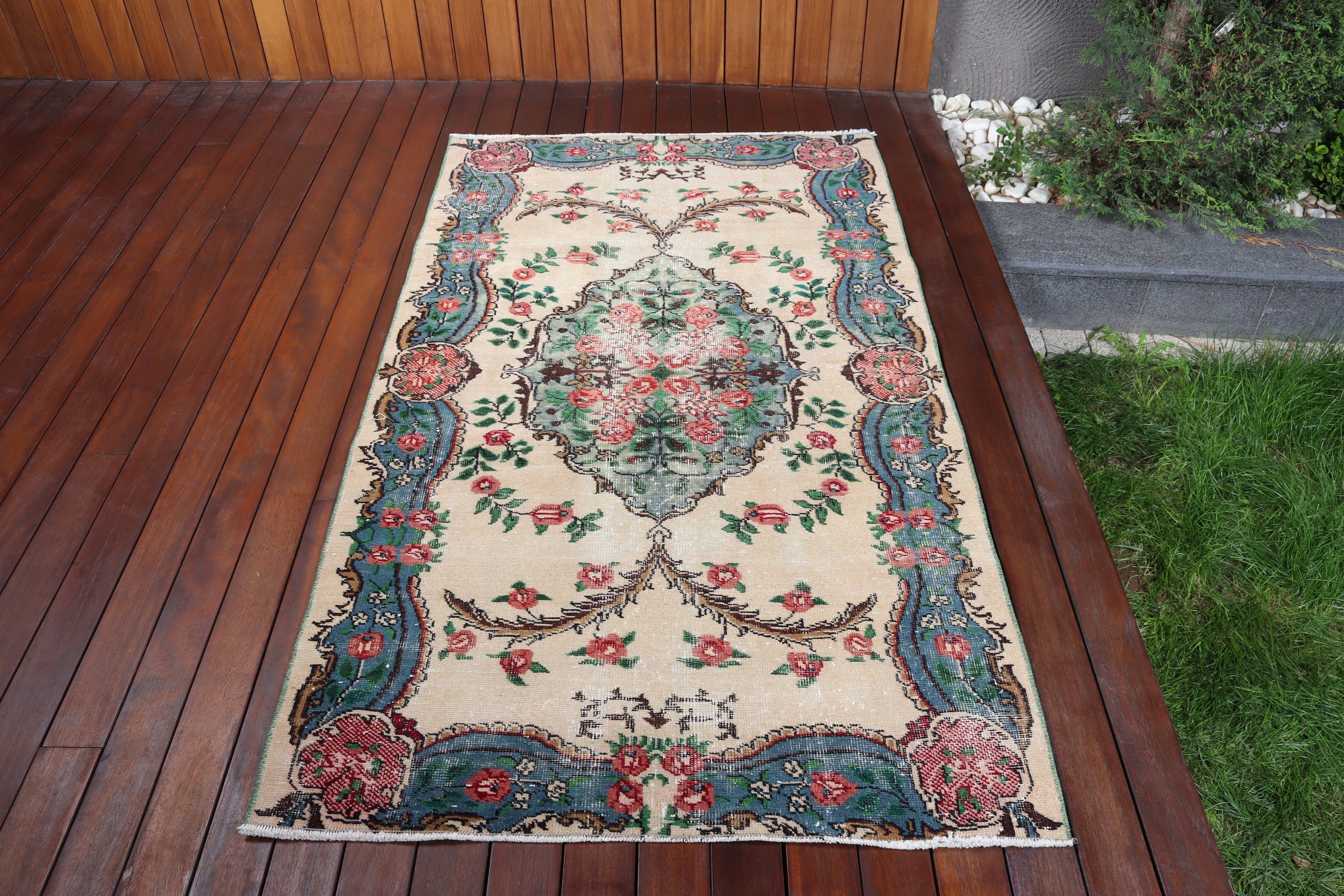 Havalı Halı, Vintage Halı, 3,5x6,3 ft Vurgulu Halılar, Dekoratif Halılar, Lüks Halı, Boho Vurgulu Halılar, Bej Mutfak Halıları, Türk Halısı, Yatak Odası Halısı