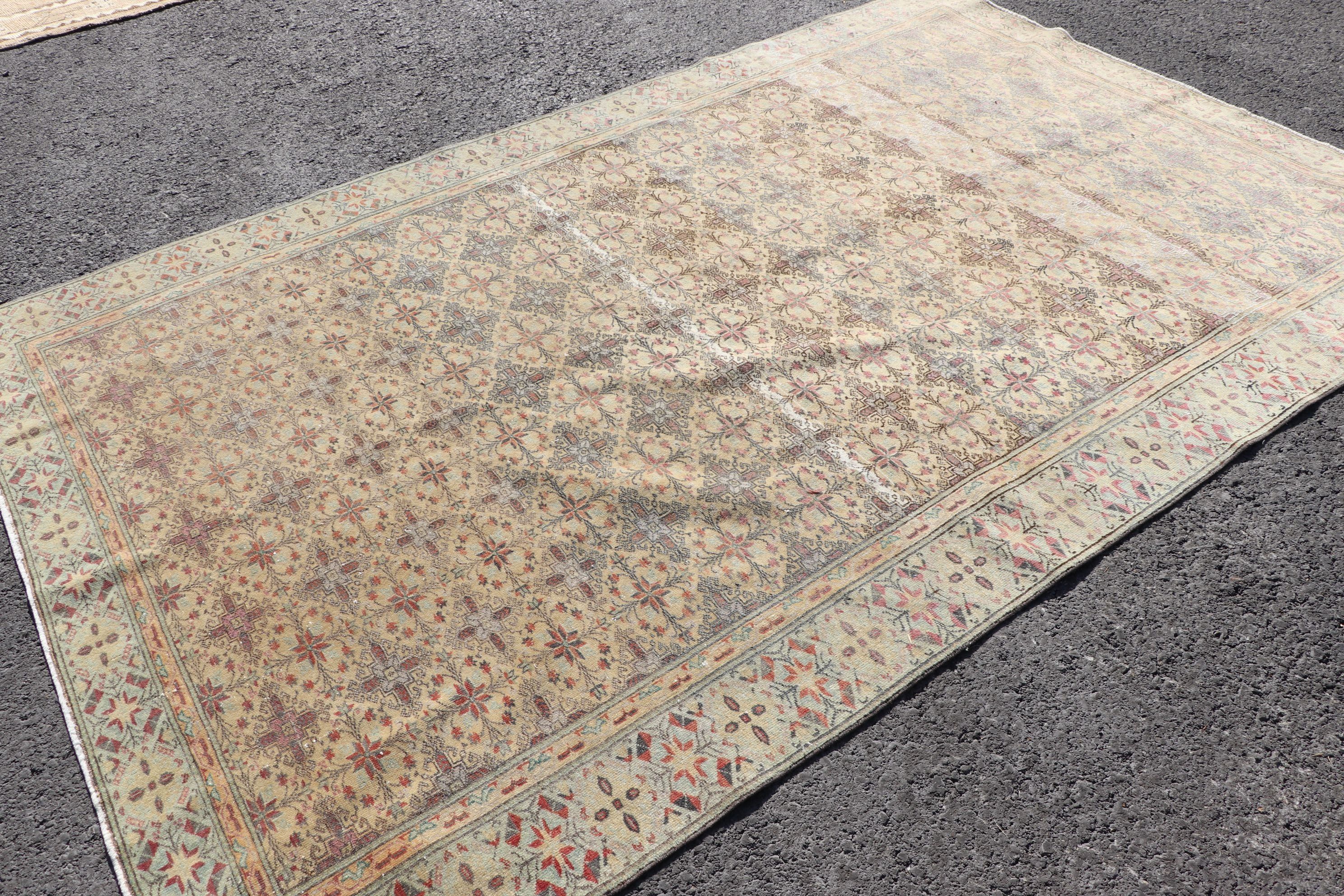 Beige Oushak Rug, Dining Room Rug, Dorm Rug, 6x9.2 ft Large Rug, Home Decor Rug, Vintage Rugs, Turkish Rug, Kitchen Rugs, Bedroom Rug