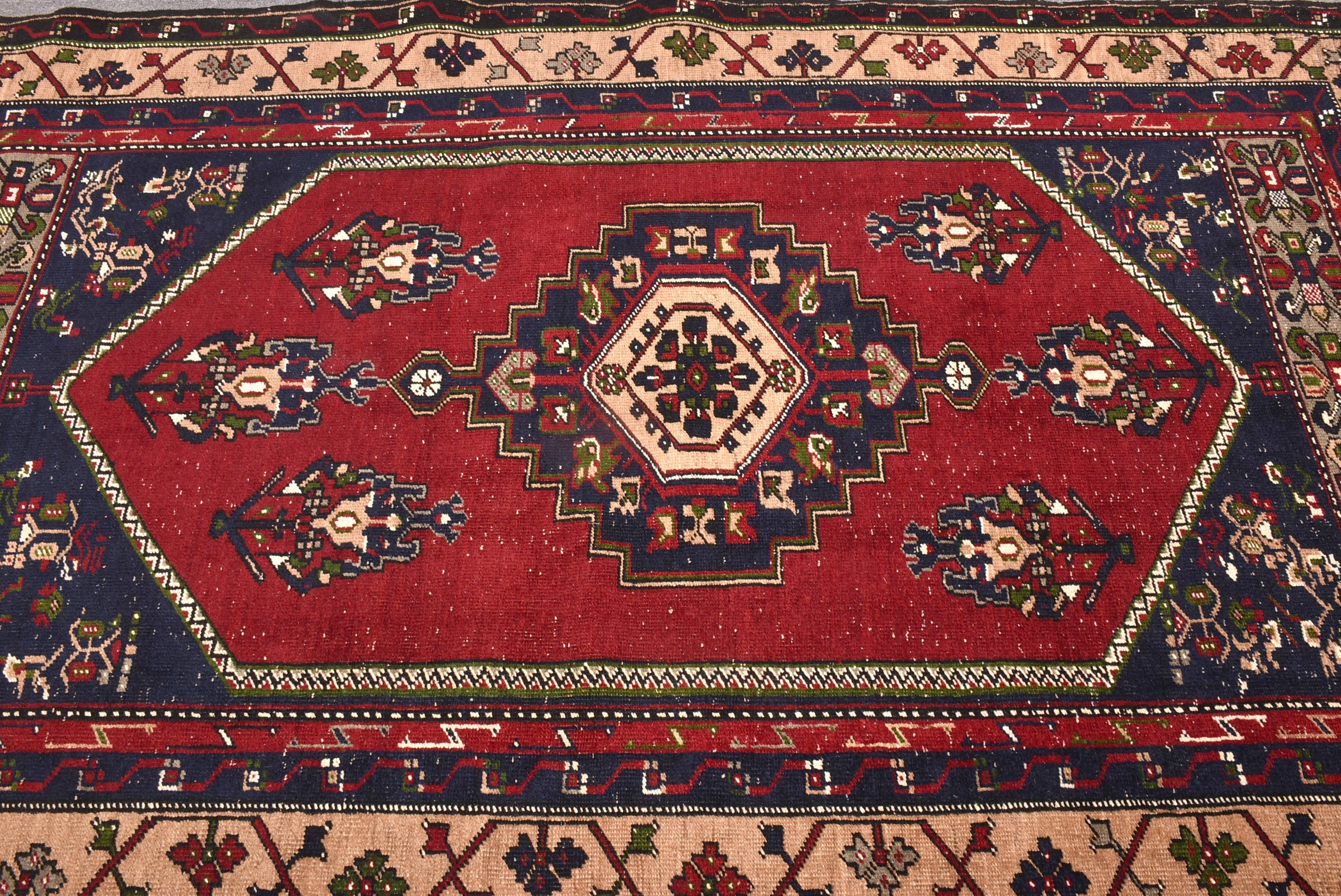 Mavi Anadolu Halıları, Türk Halıları, Vintage Halılar, Açıklama Halısı, Oturma Odası Halıları, El Dokuma Halıları, Oushak Bölge Halısı, 4,2x6,9 ft Alan Halısı