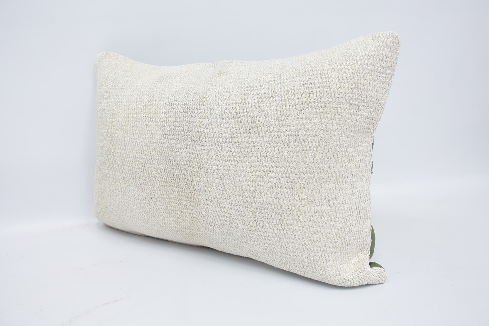 Handwoven Pillow, Boho Pillow Sham Cover, Morroccon Kilim Cushion Cushion Case, 16"x24" White Pillow Cover, Kilim Pillow, Antique Pillows