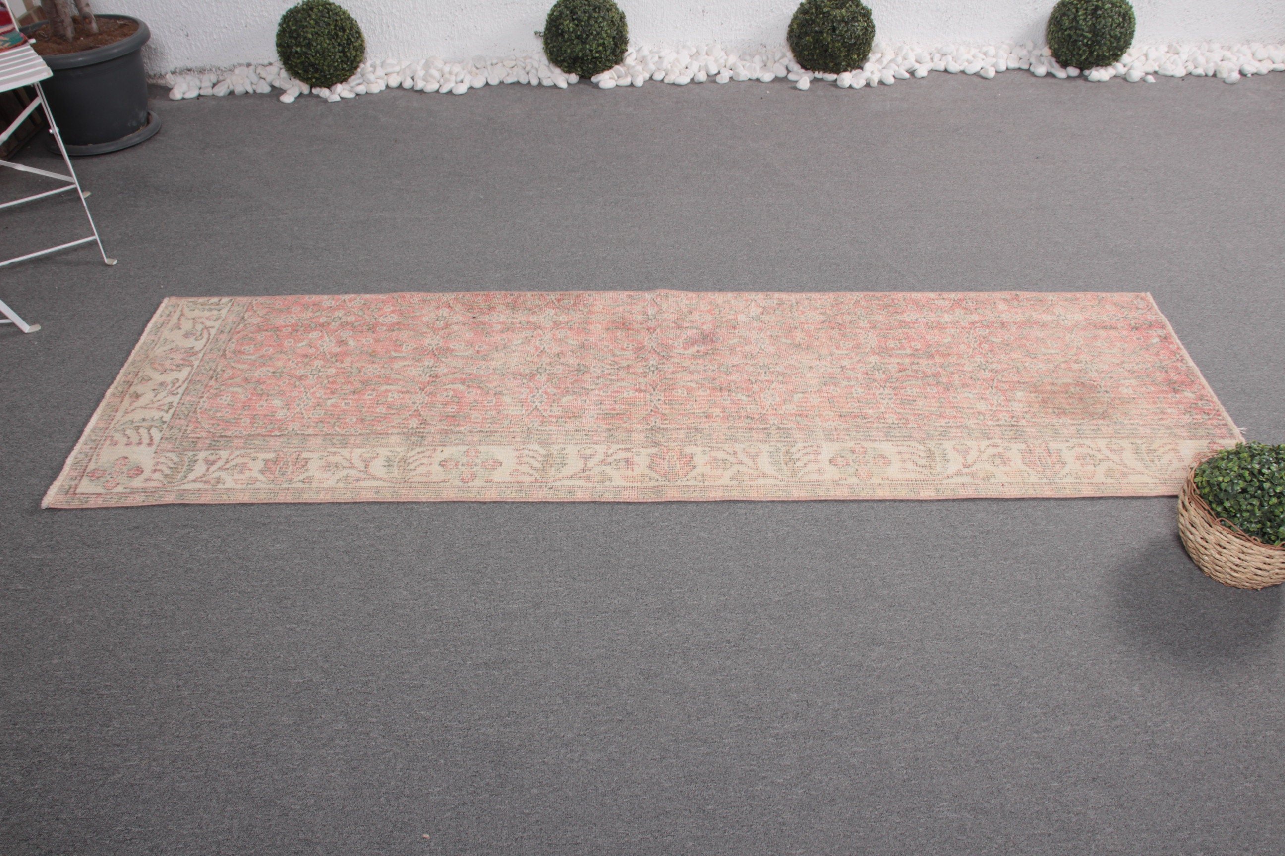 2.2x7.2 ft Runner Halı, Türk Halısı, Sessiz Halı, Koridor Halıları, Mutfak Halısı, Vintage Halı, Yatak Odası Halıları, Oryantal Halı, Bej Oushak Halı