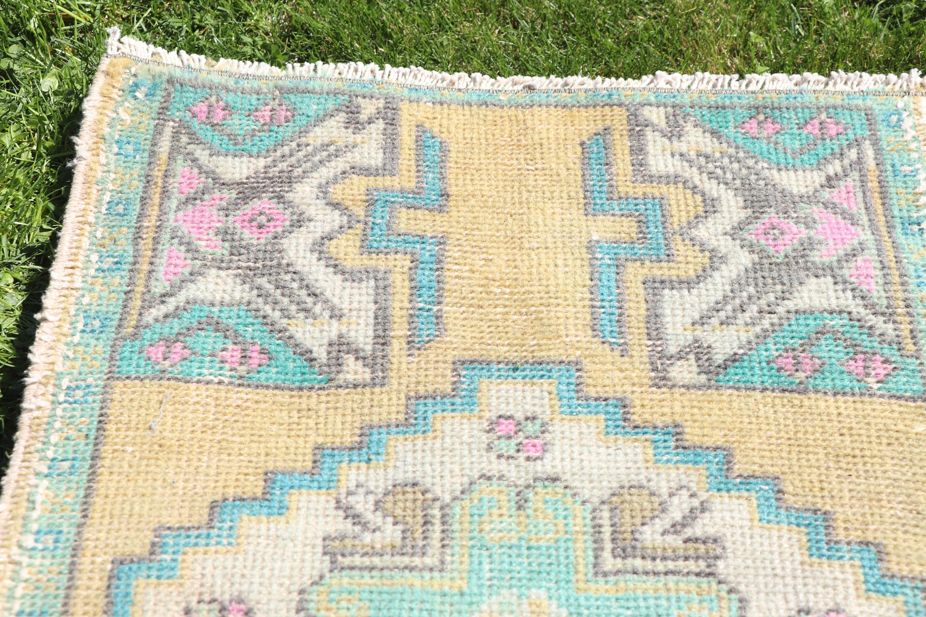 Vintage Rugs, Luxury Rugs, 1.5x2.7 ft Small Rug, Tribal Rugs, Small Vintage Rugs, Yellow Bedroom Rug, Neutral Rugs, Turkish Rugs, Entry Rug