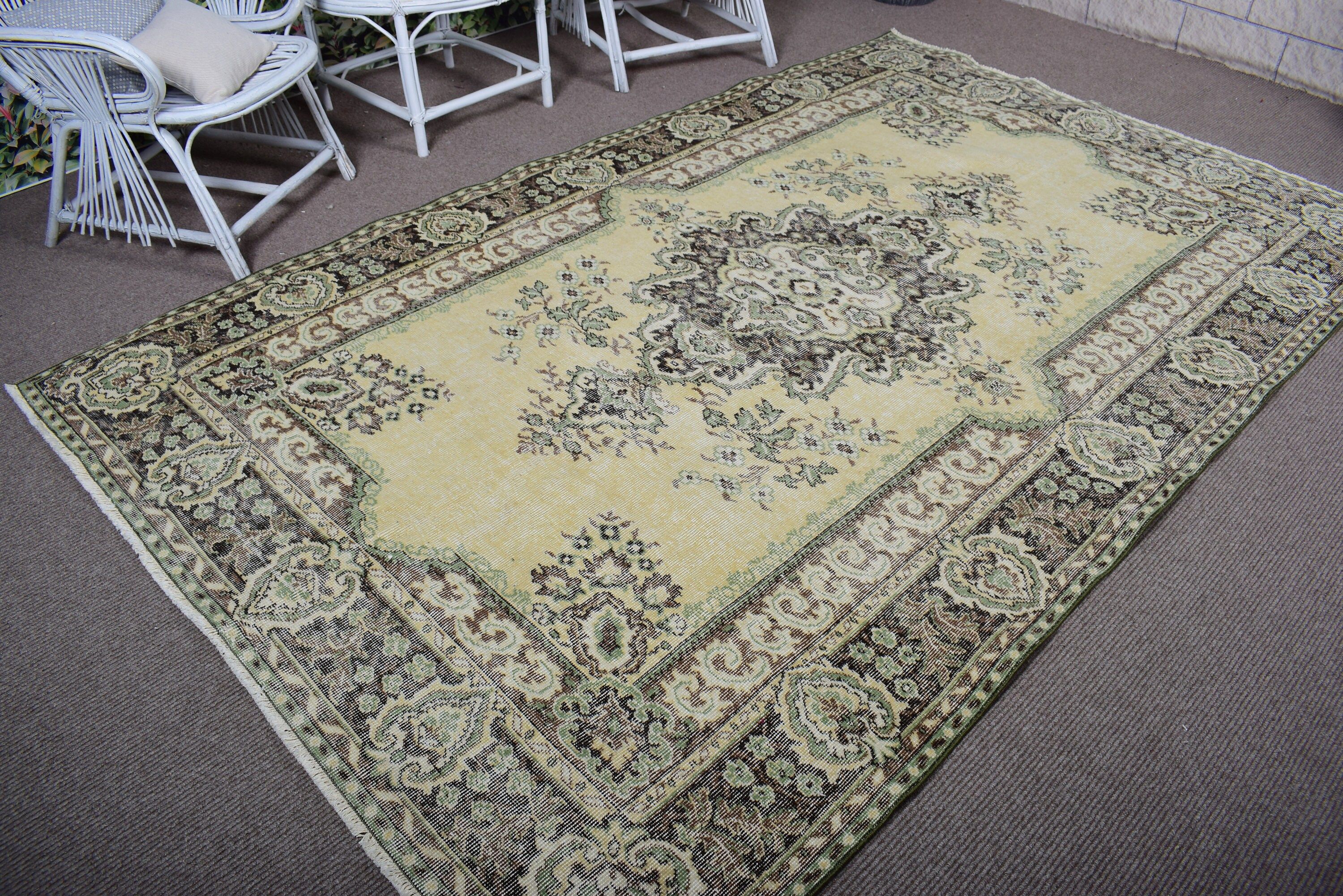 Yeşil 6.1x9.7 ft Büyük Halı, Oryantal Halılar, Yemek Odası Halısı, Anadolu Halısı, Vintage Halılar, Yatak Odası Halıları, Türk Halıları