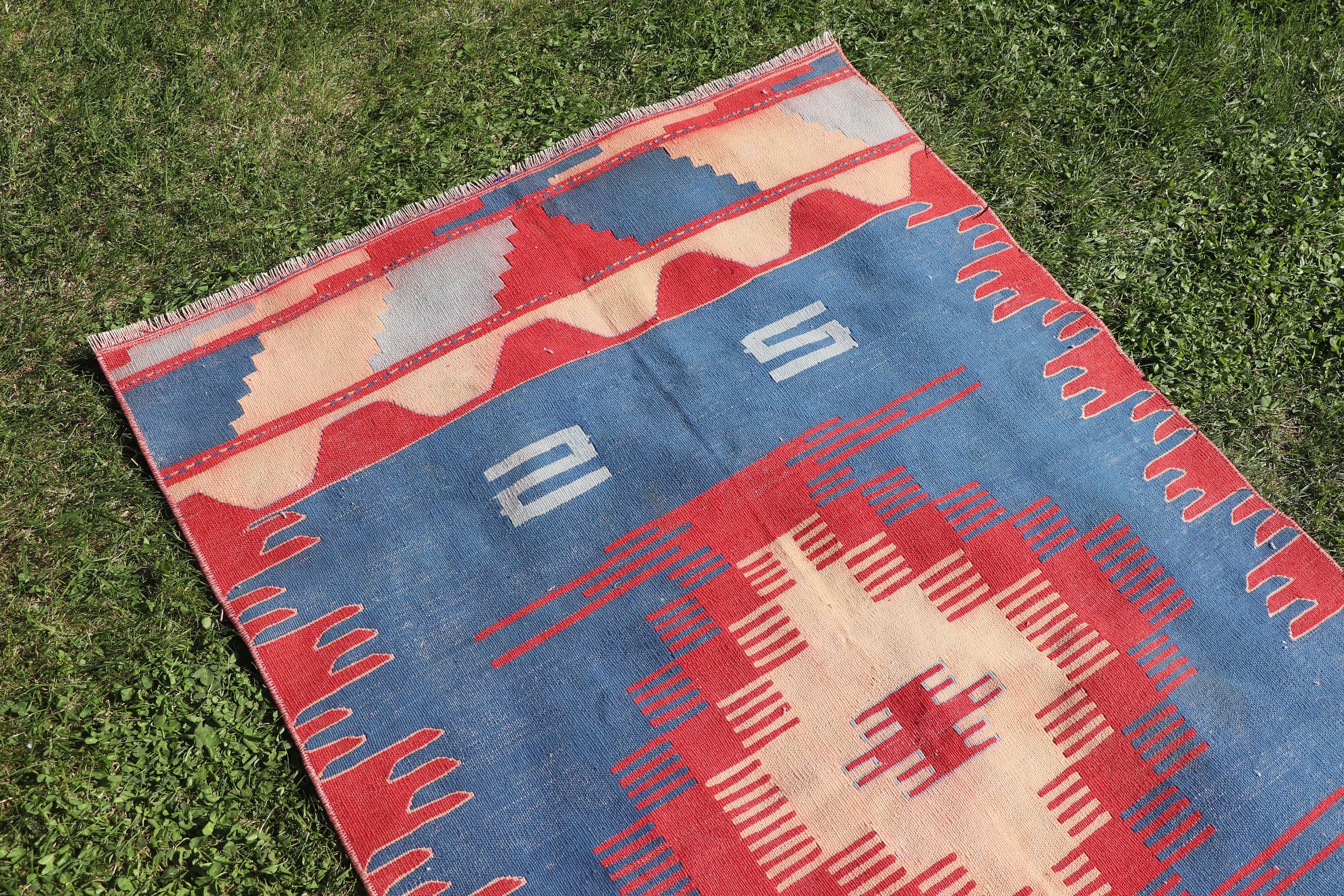 Flatweave Rugs, Blue  3.3x5.2 ft Accent Rugs, Vintage Rugs, Turkish Rugs, Entry Rugs, Vintage Accent Rug, Kilim, Antique Rugs