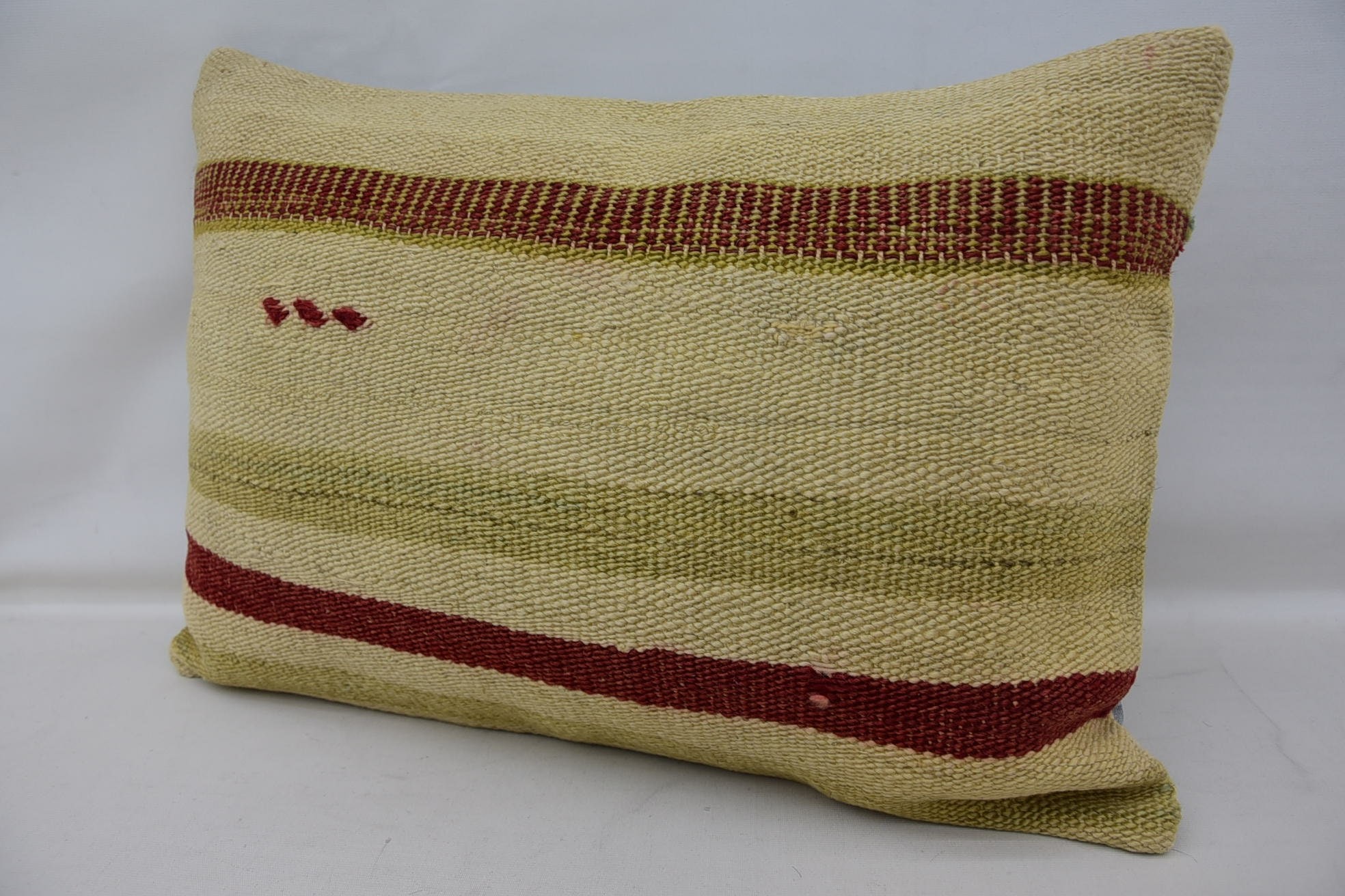 Office Chair Pillow, Ethnical Kilim Rug Pillow, Vintage Kilim Pillow, Interior Designer Pillow, 16"x24" Beige Pillow Cover