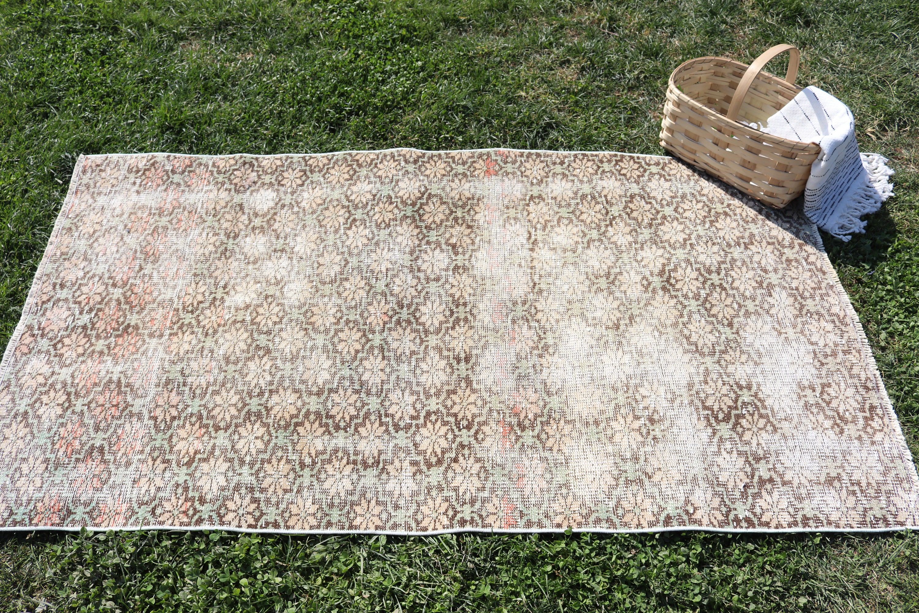 Yeşil Nötr Halı, Mutfak Halıları, Çocuk Halıları, Türk Halısı, Vintage Halılar, Yatak Odası Halısı, Aztek Halısı, Fas Halısı, 3,2x5,7 ft Vurgu Halısı