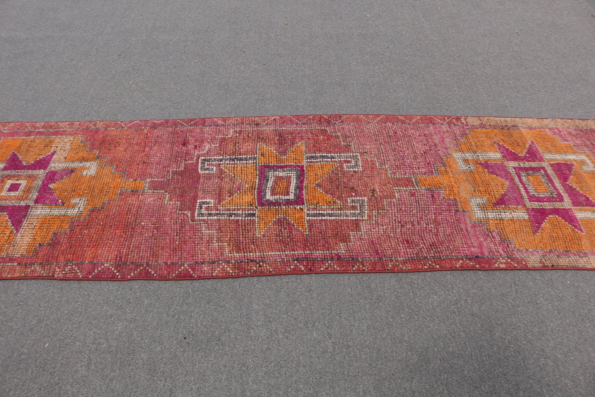 2.8x10.5 ft Runner Rug, Turkish Rugs, Stair Rugs, Vintage Rug, Cool Rugs, Antique Rug, Orange Anatolian Rug, Rugs for Kitchen, Kitchen Rug