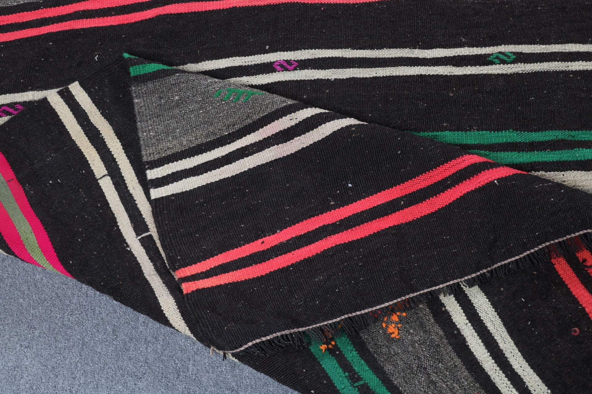 Bedroom Rug, Saloon Rugs, 7.3x12 ft Oversize Rug, Vintage Rug, Kilim, Black Antique Rug, Oversize Turkish Rug, Oriental Rug, Turkish Rugs