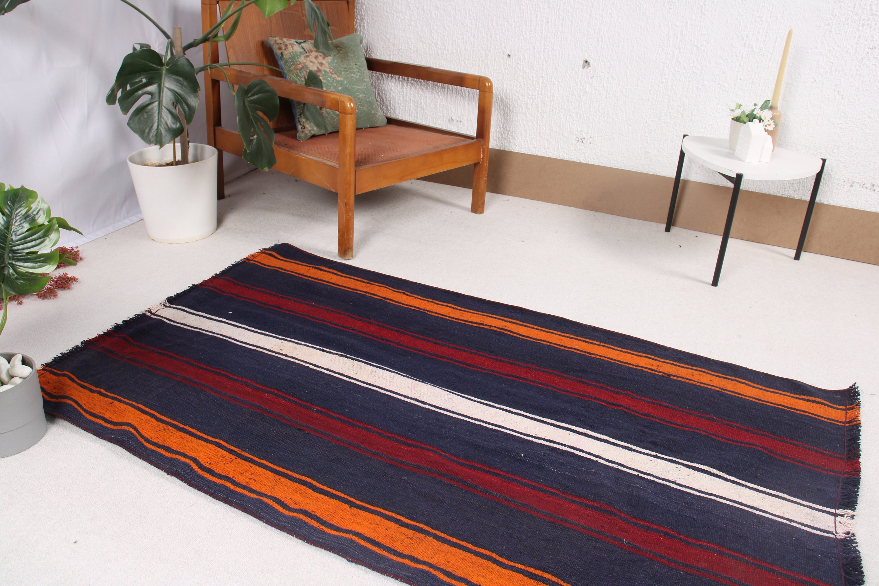 Cool Rugs, Kitchen Rugs, Turkish Rugs, Wool Rug, Blue Floor Rug, Rugs for Accent, Kilim, Vintage Rugs, 3.2x5.4 ft Accent Rug, Entry Rugs