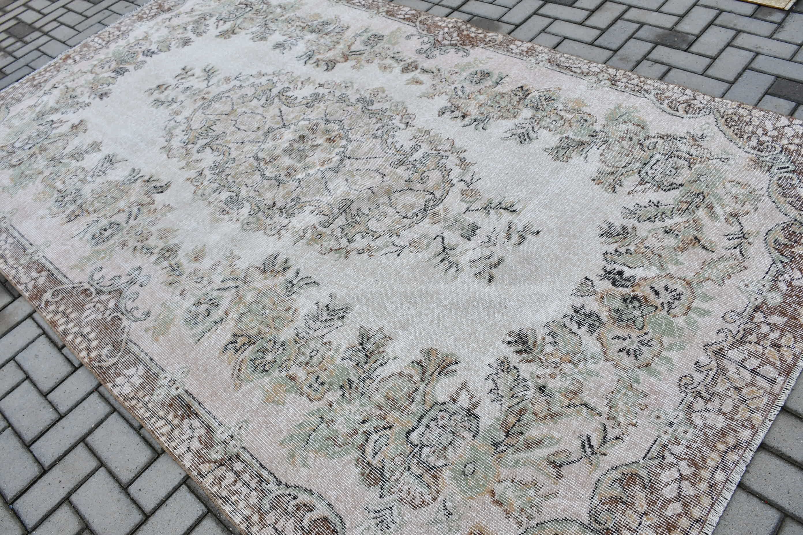 Beige Floor Rugs, Living Room Rug, 6x10.2 ft Large Rug, Turkish Rug, Bedroom Rug, Bohemian Rugs, Dining Room Rug, Vintage Rug