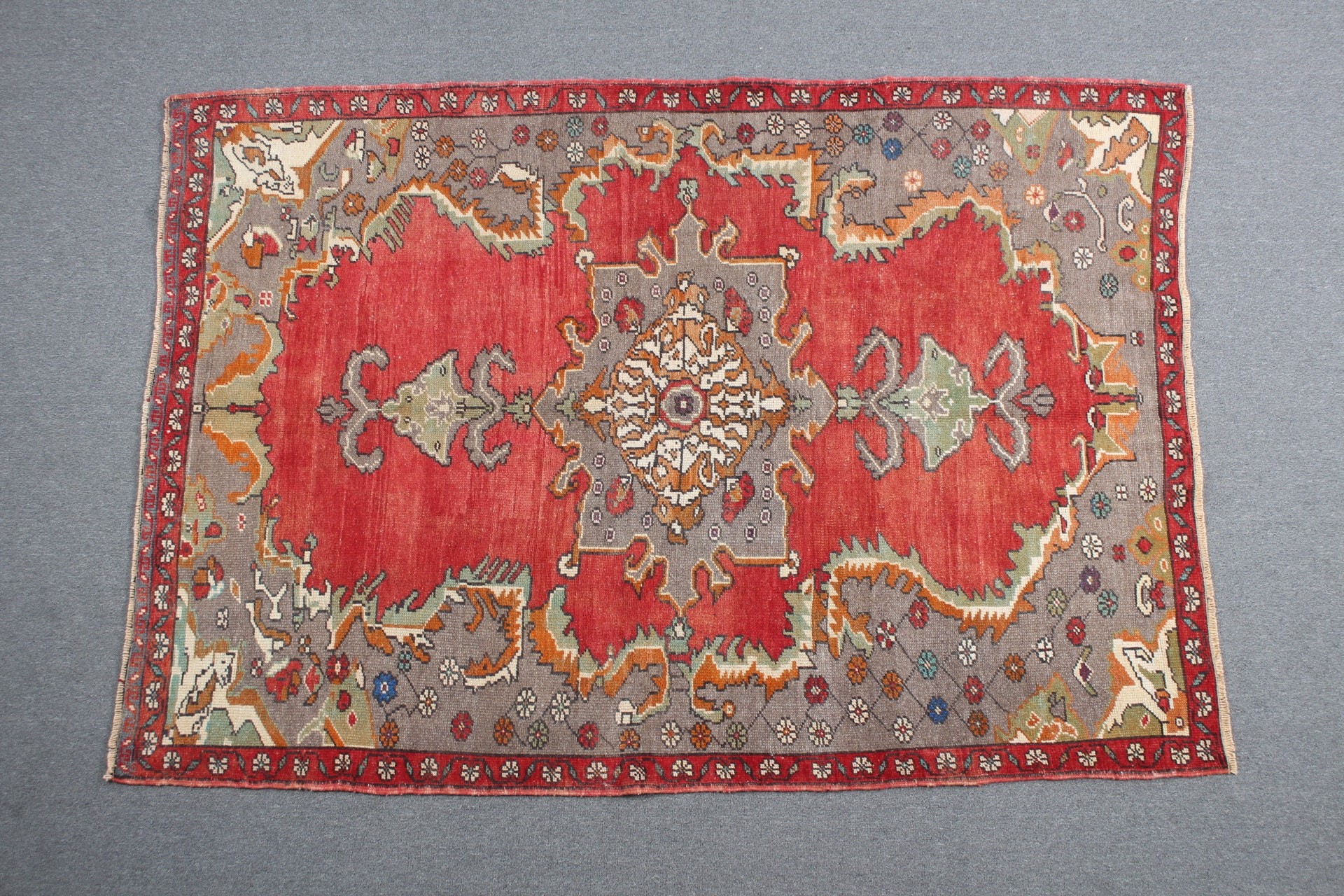 Vintage Halı, Mutfak Halısı, Türk Alan Halısı Halıları, İç Mekan Halısı, 5.1x7.2 ft Alan Halısı, Yeşil Soğuk Halı, Alan Kilimleri, Yatak Odası Halısı, Türk Halıları