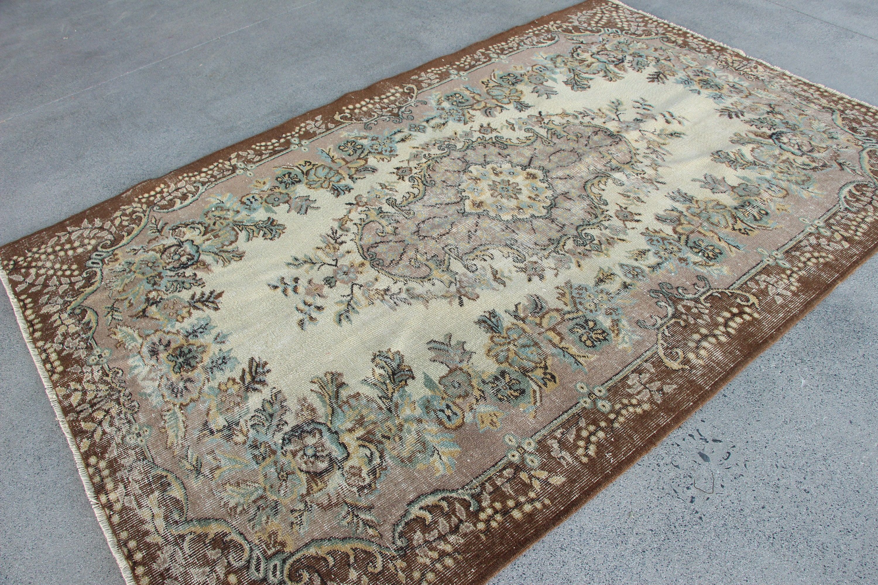 Turkish Rugs, Antique Rug, Salon Rug, Beige Anatolian Rugs, Vintage Rug, Handmade Rugs, Home Decor Rug, 5.4x8.3 ft Large Rugs, Bedroom Rug